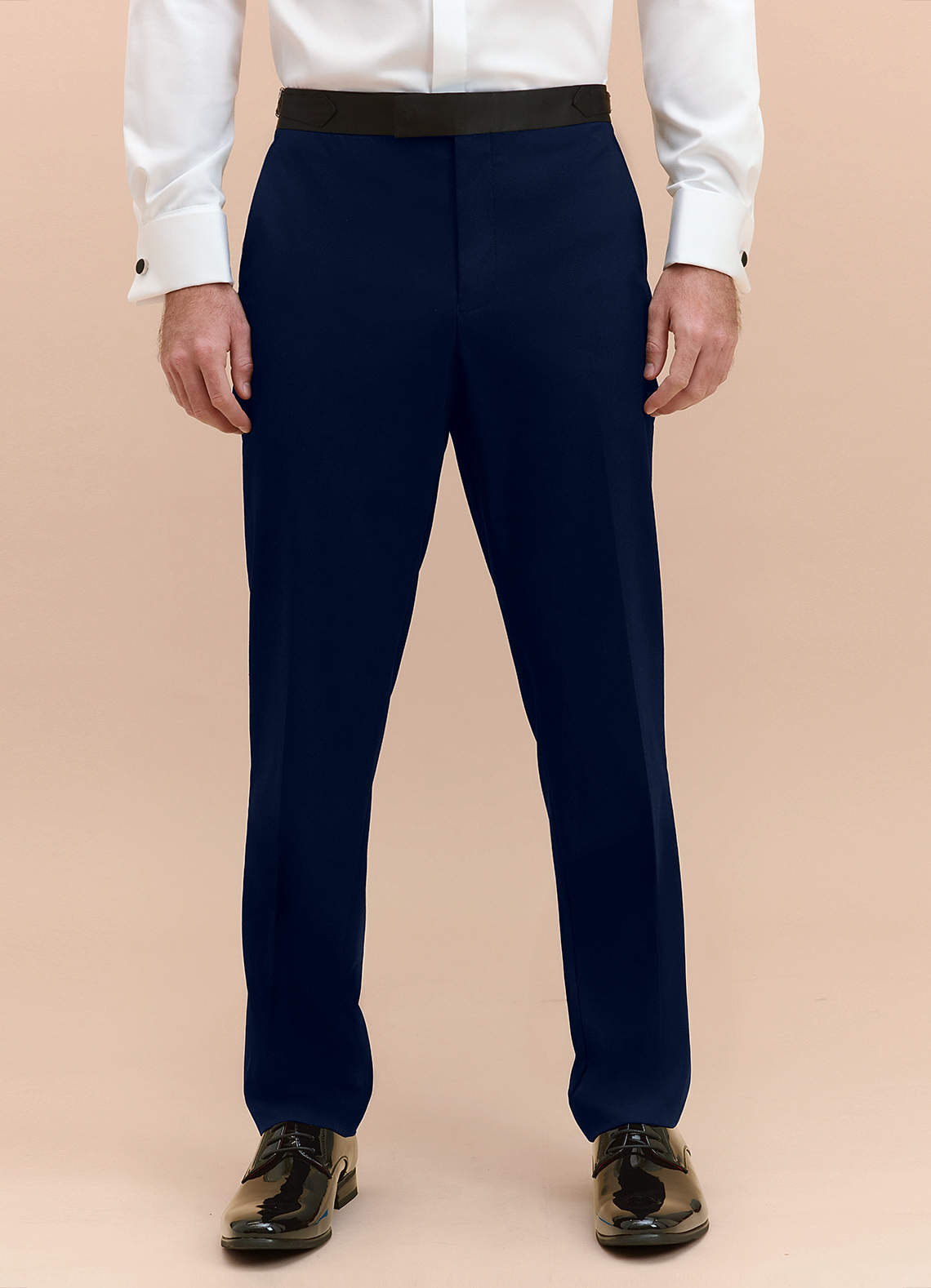 front Classic Navy Blue Tuxedo Pants