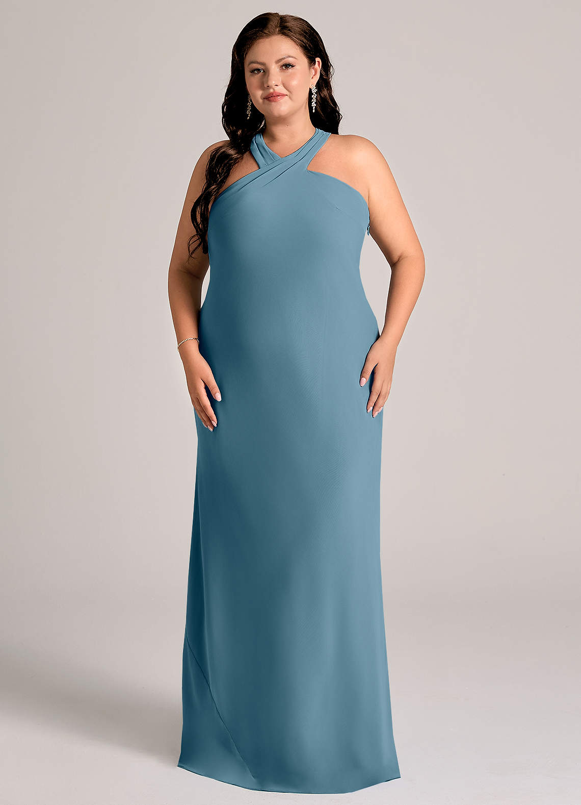 Azazie Doretta Abiti da Damigella Abito Sirena in Chiffon Plissettato Bermuda image1