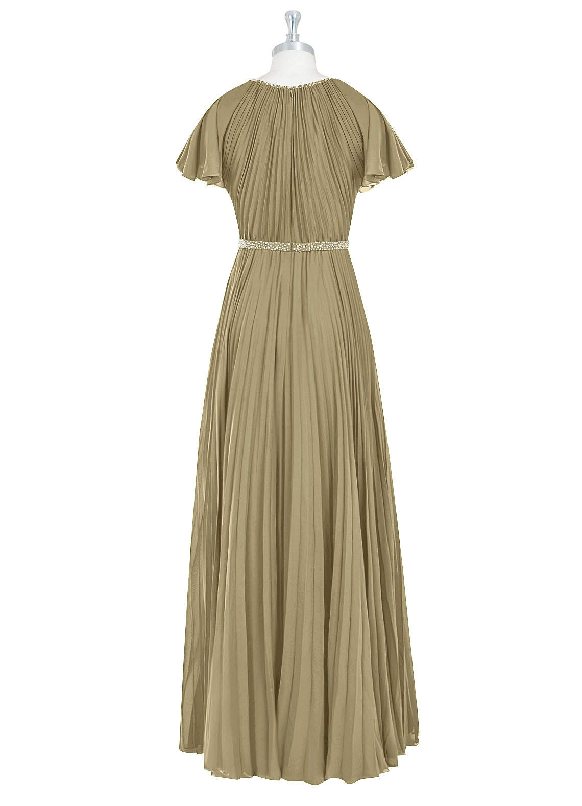 Azazie Kara At-home Try On Dresses A-Line Pleated Chiffon Floor-Length Dress image7