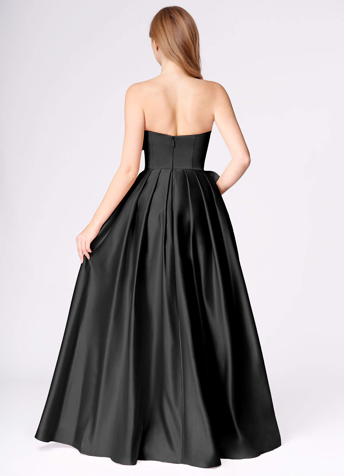 long senior picture dresses A Line Blush Pink Formal Party Dress with Pocket ,satin 2019 Girls Lon –  Siaoryne