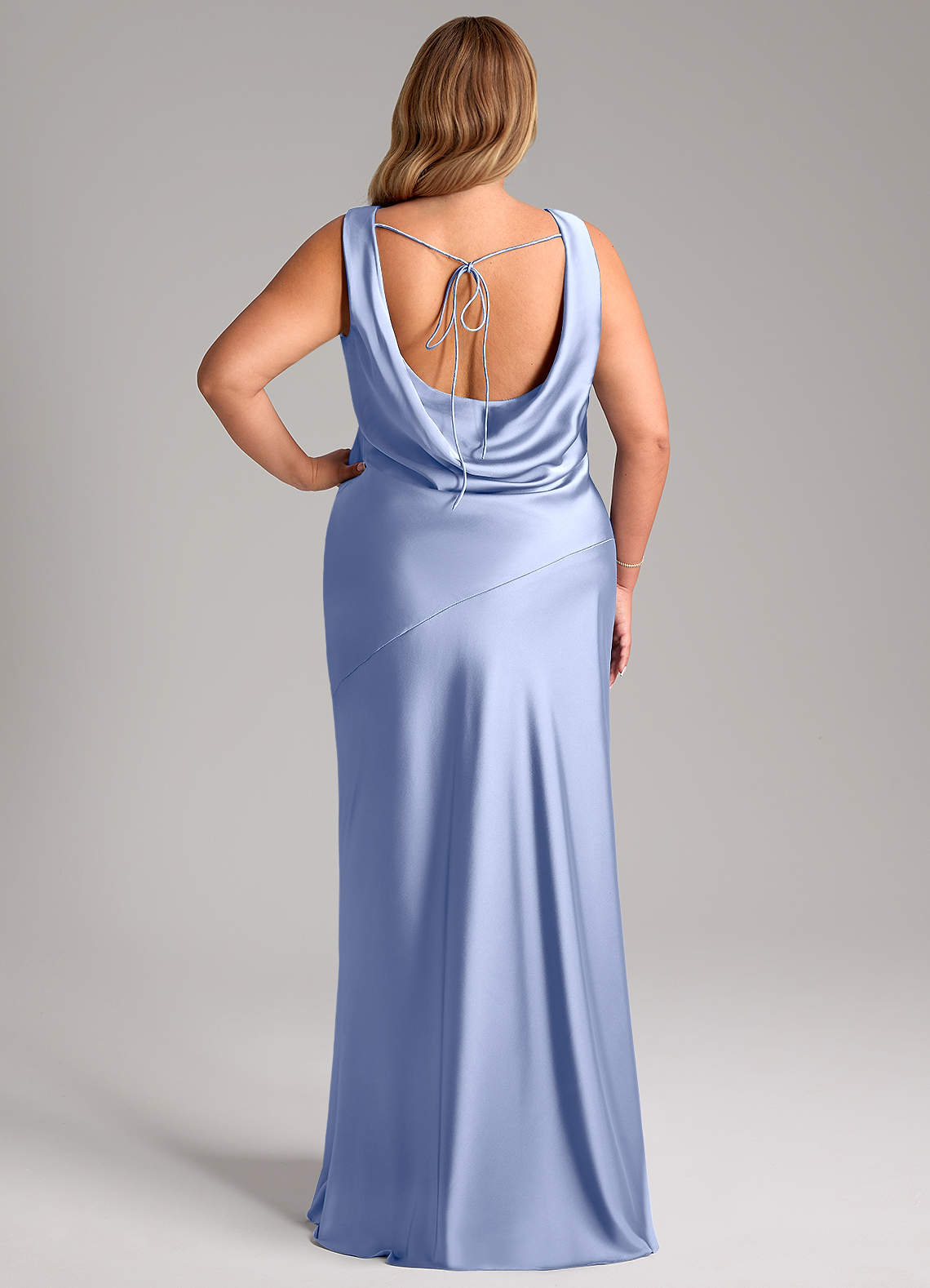Azazie Rylina Bridesmaid Dresses Ice Mermaid Stretch Satin Dress image7
