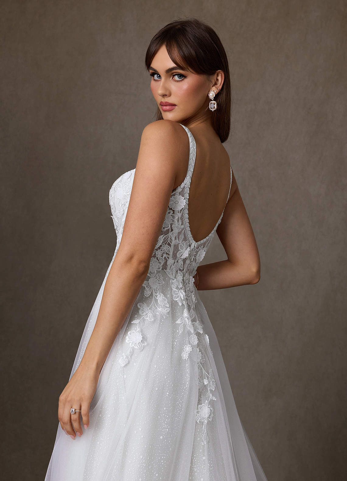 Azazie Jovana Wedding Dresses Diamond White A-Line Scoop Tulle Dress image6