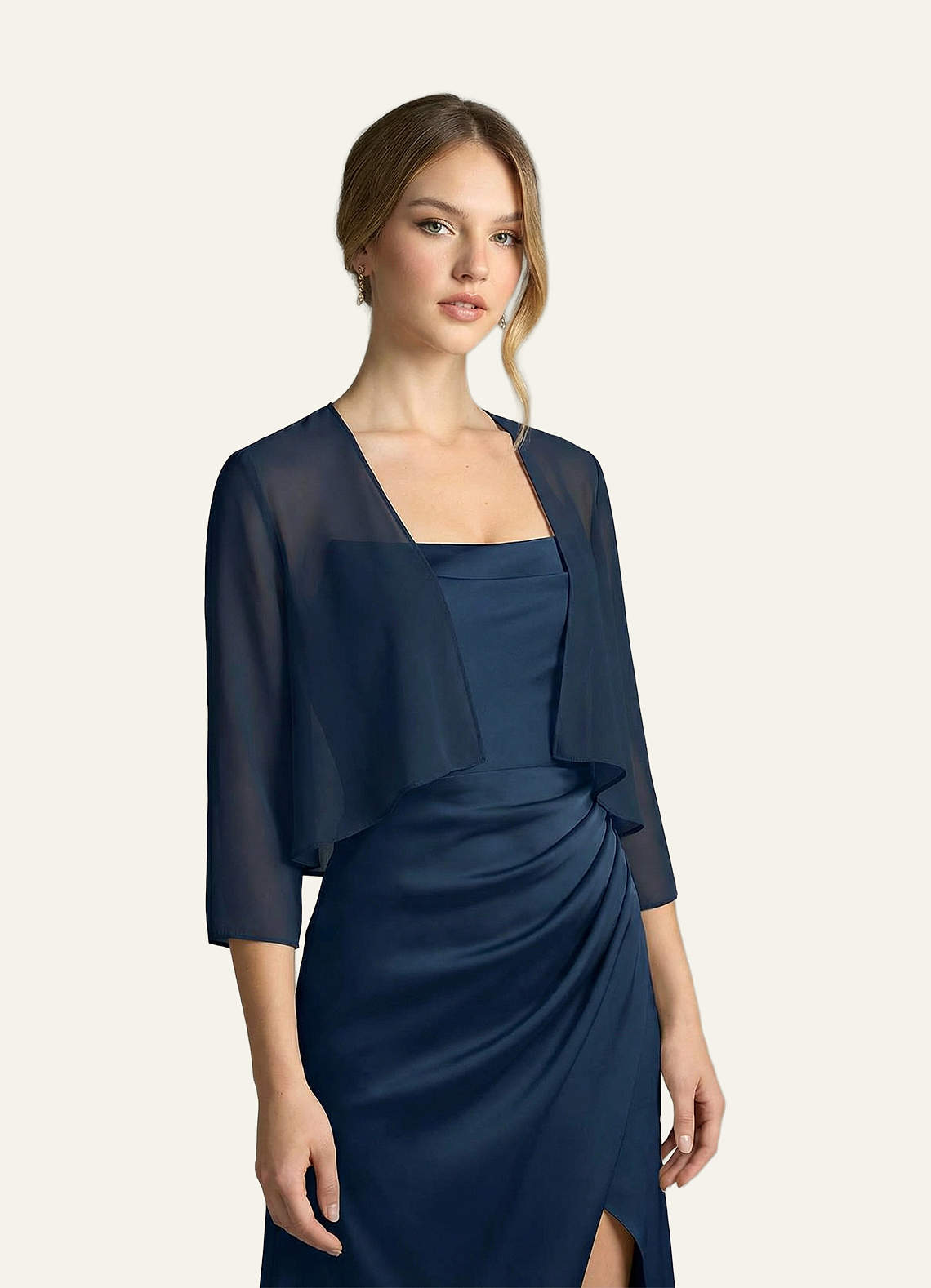 front Azazie Matching Color Fisher Chiffon Wrap