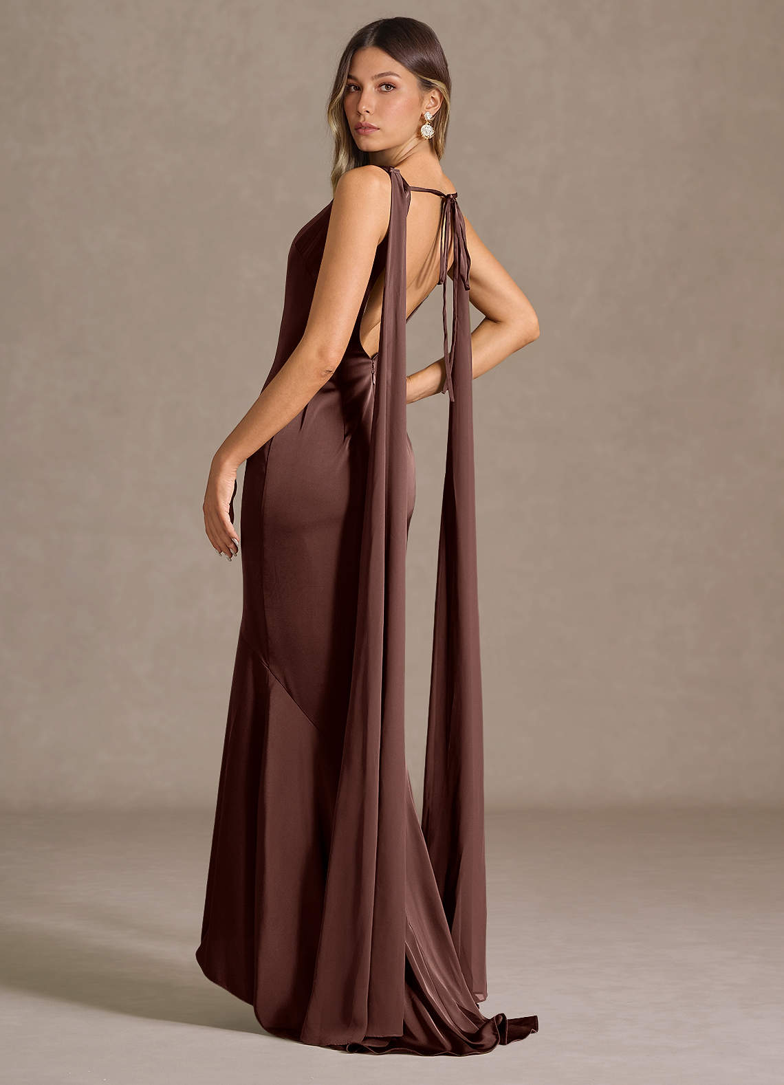 Wynne Mocha Coco Maxi Dress | Azazie