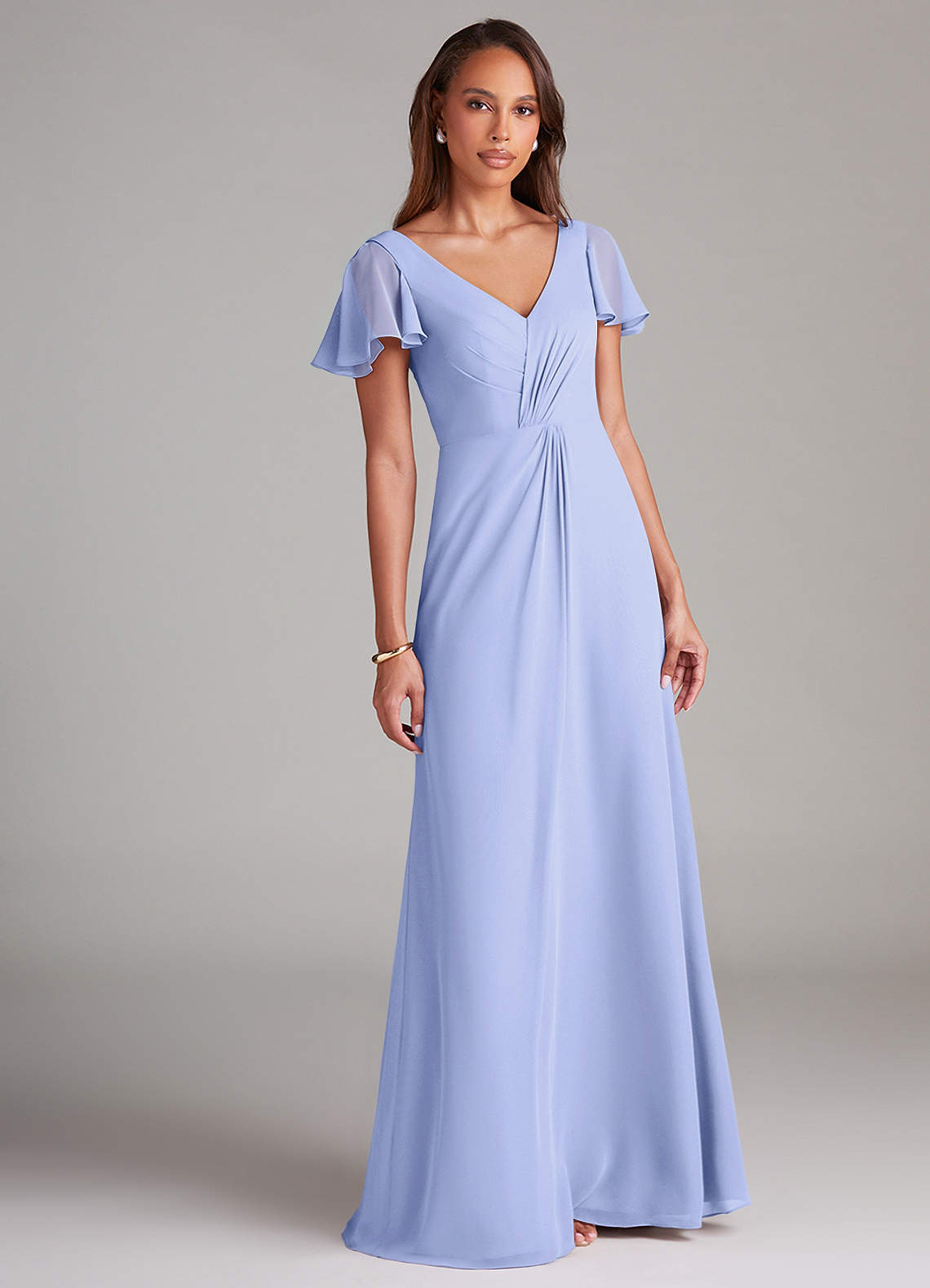 Azazie Soren Bridesmaid Dresses Lavender A-Line Ruched Chiffon Dress image1