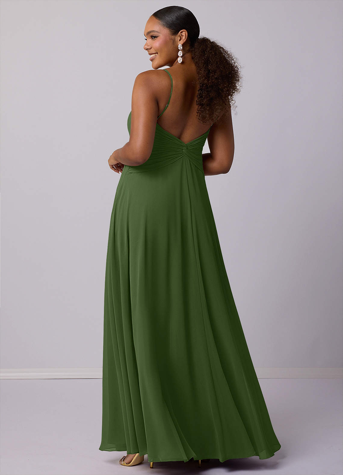 Barbie ♥ Azazie Bridesmaid Dresses Olive A-Line Chiffon Dress image7