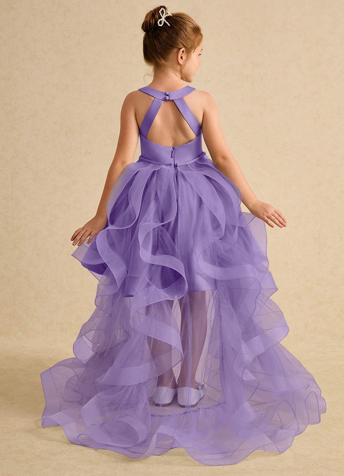 Azazie Julietta Flower Girl Dresses Tahiti Ball-Gown Convertible Tulle Dress image1