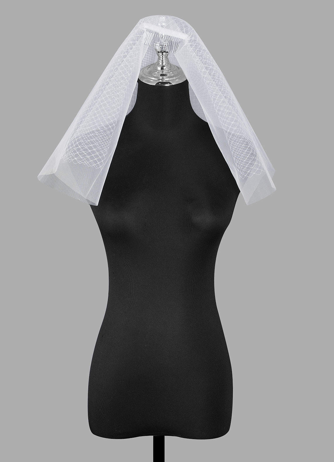 front Genevieve Shoulder Length Veil With Blusher