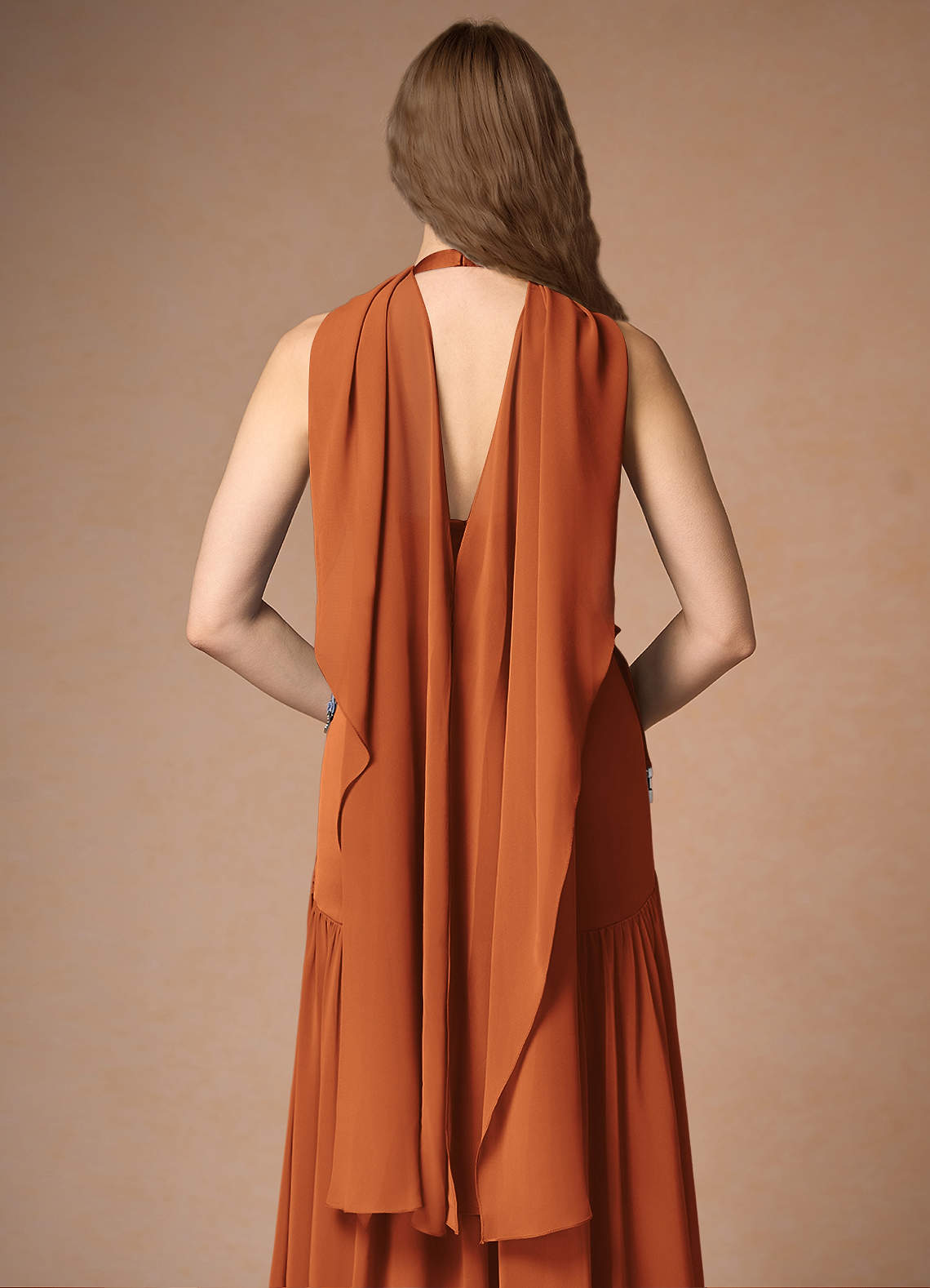 front Azazie Matching Color Chiffon Multiway Cape