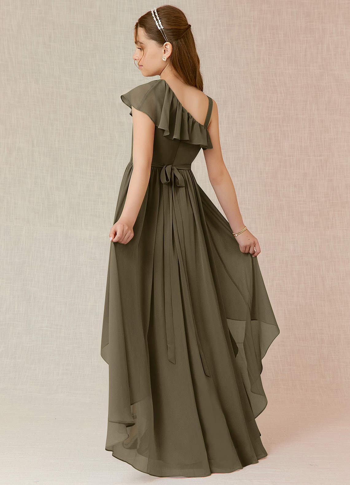 slim fit dress slacks TIBI Turquoise One Shoulder Silk Ruffled Dress  The Untitled Boutique