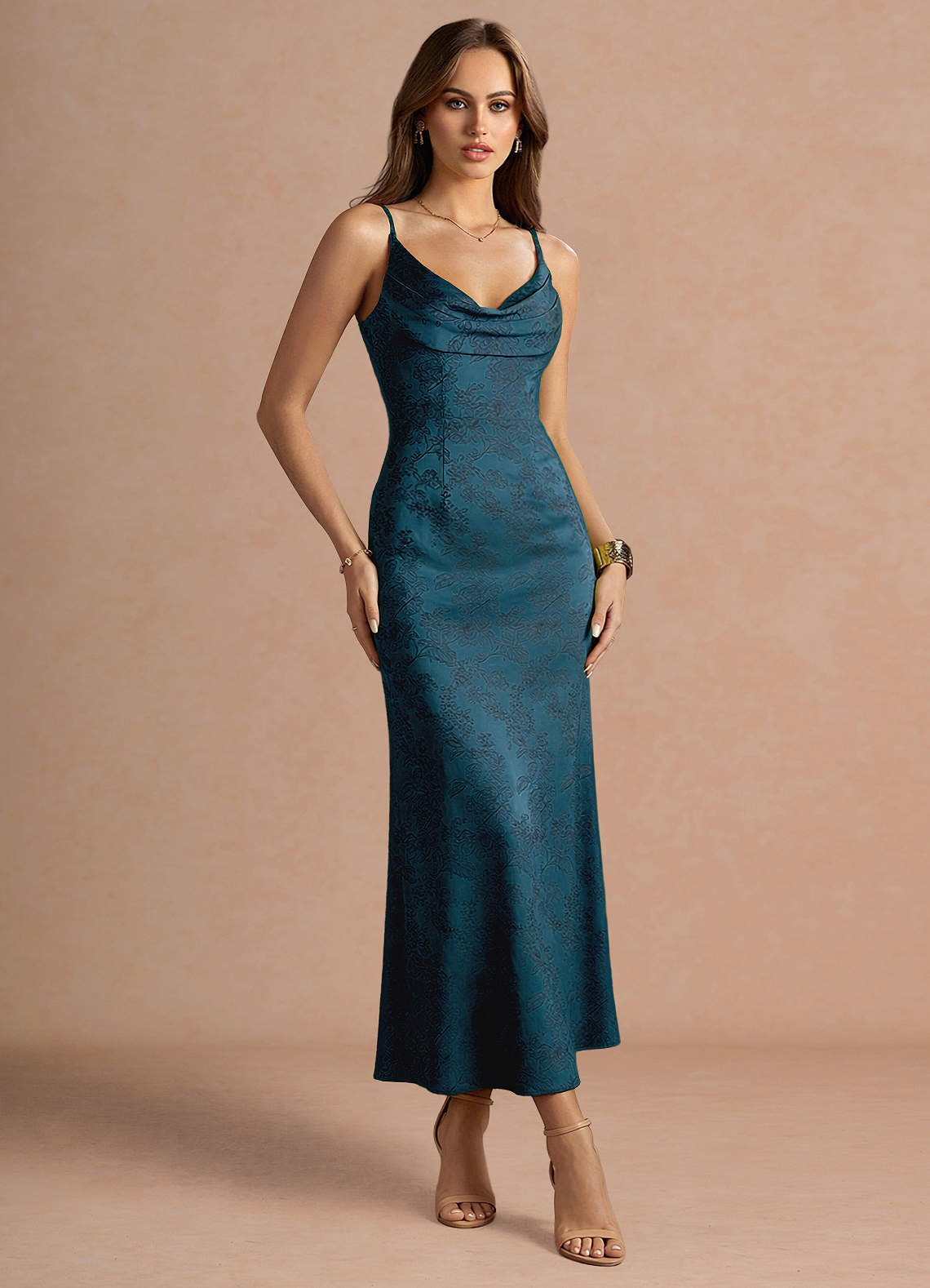 Leah Navy Black Maxi Dress | Azazie