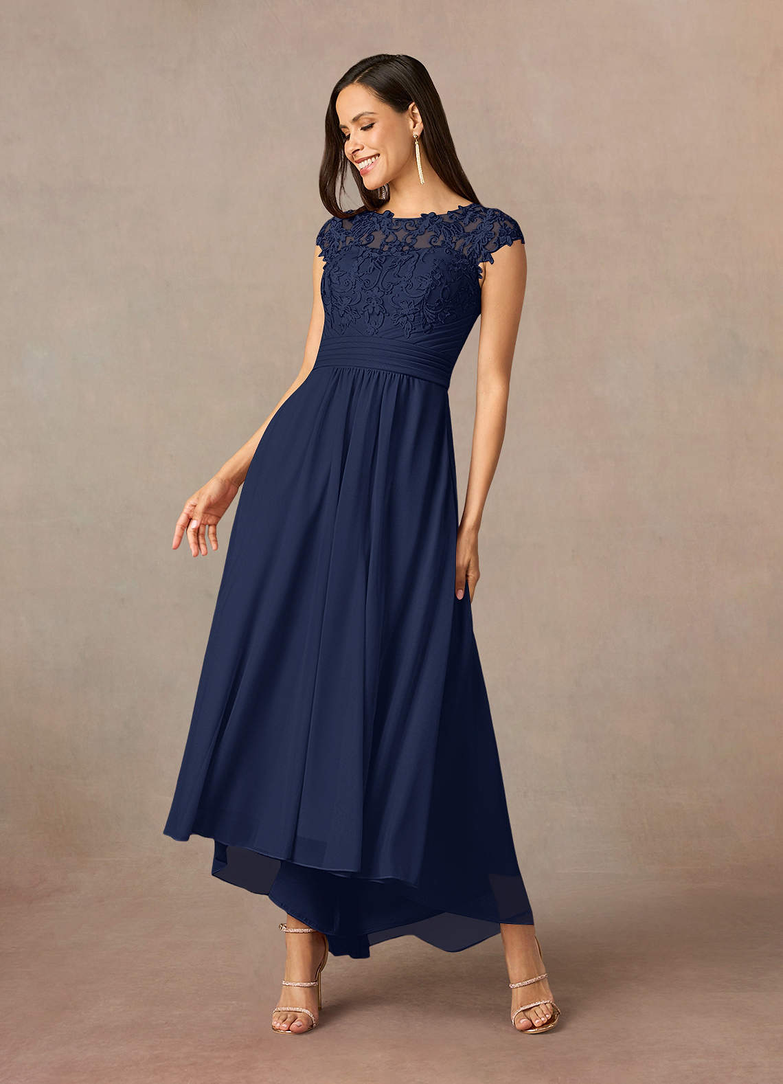 cap sleeve lace maxi dress Love Me Pink Lace Long Sleeve Mini Dress - US 8 main image 1