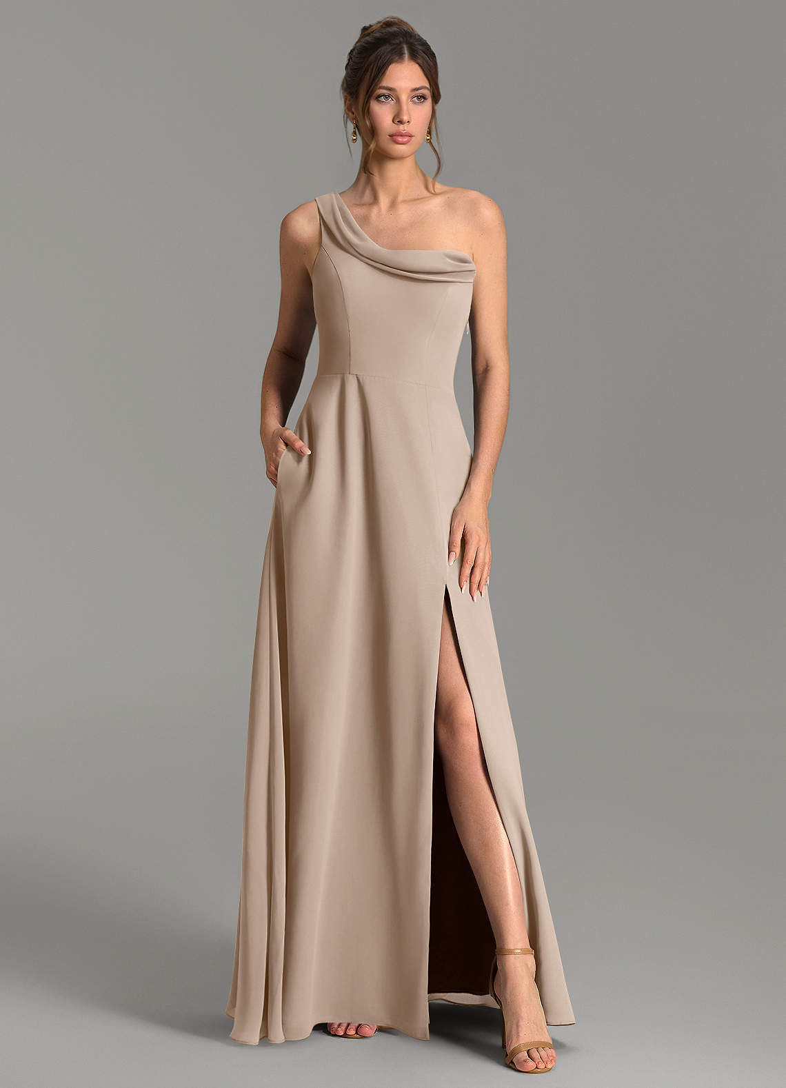 thea bridesmaid dress Azazie Taupe Chiffon Dresses and a hem Tamanhos:XL Wedding shoppe skull Vintage Wedding Dresses for