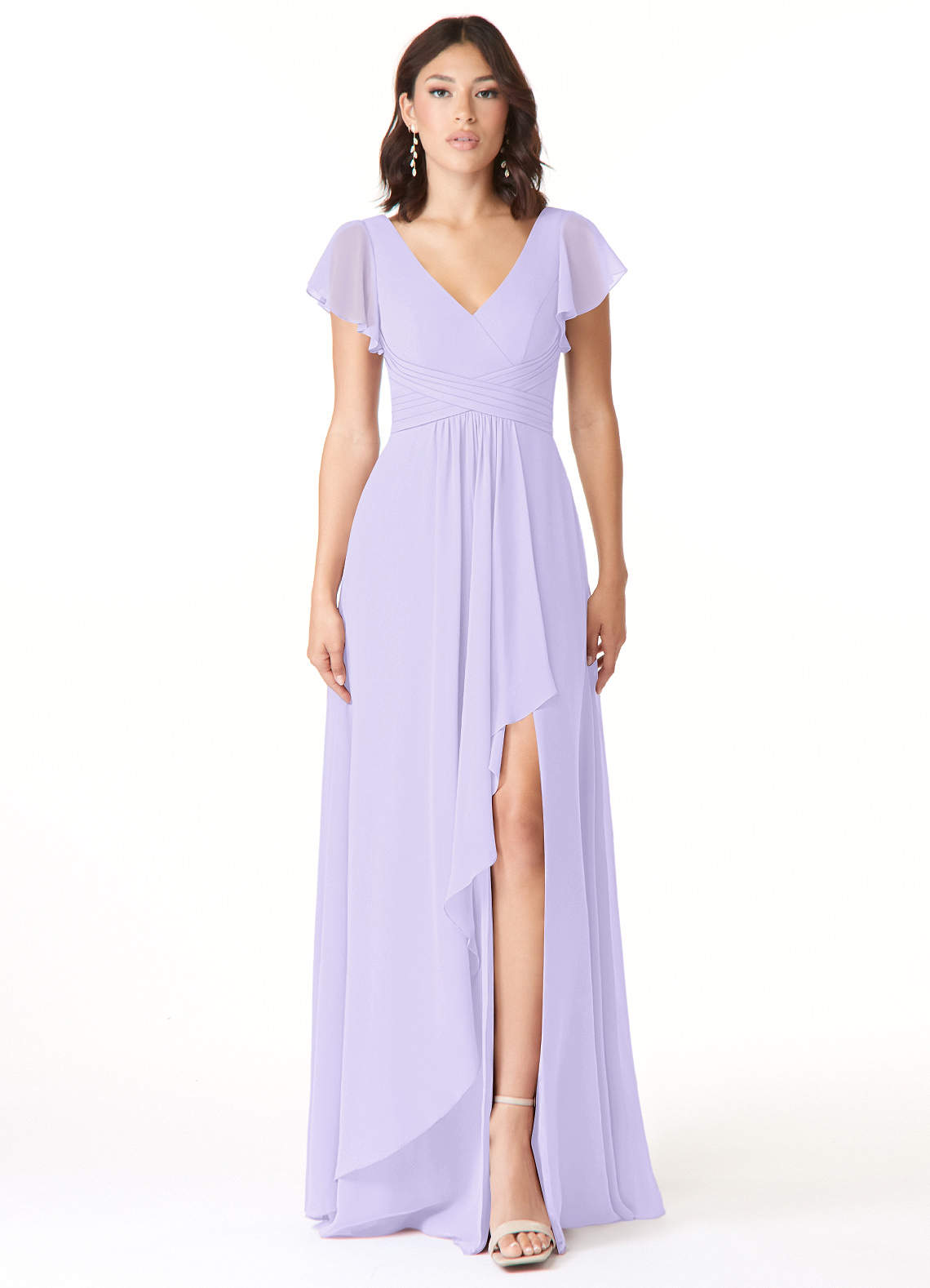 Azazie Omari Bridesmaid Dresses Lilac A-Line Chiffon Dress image1