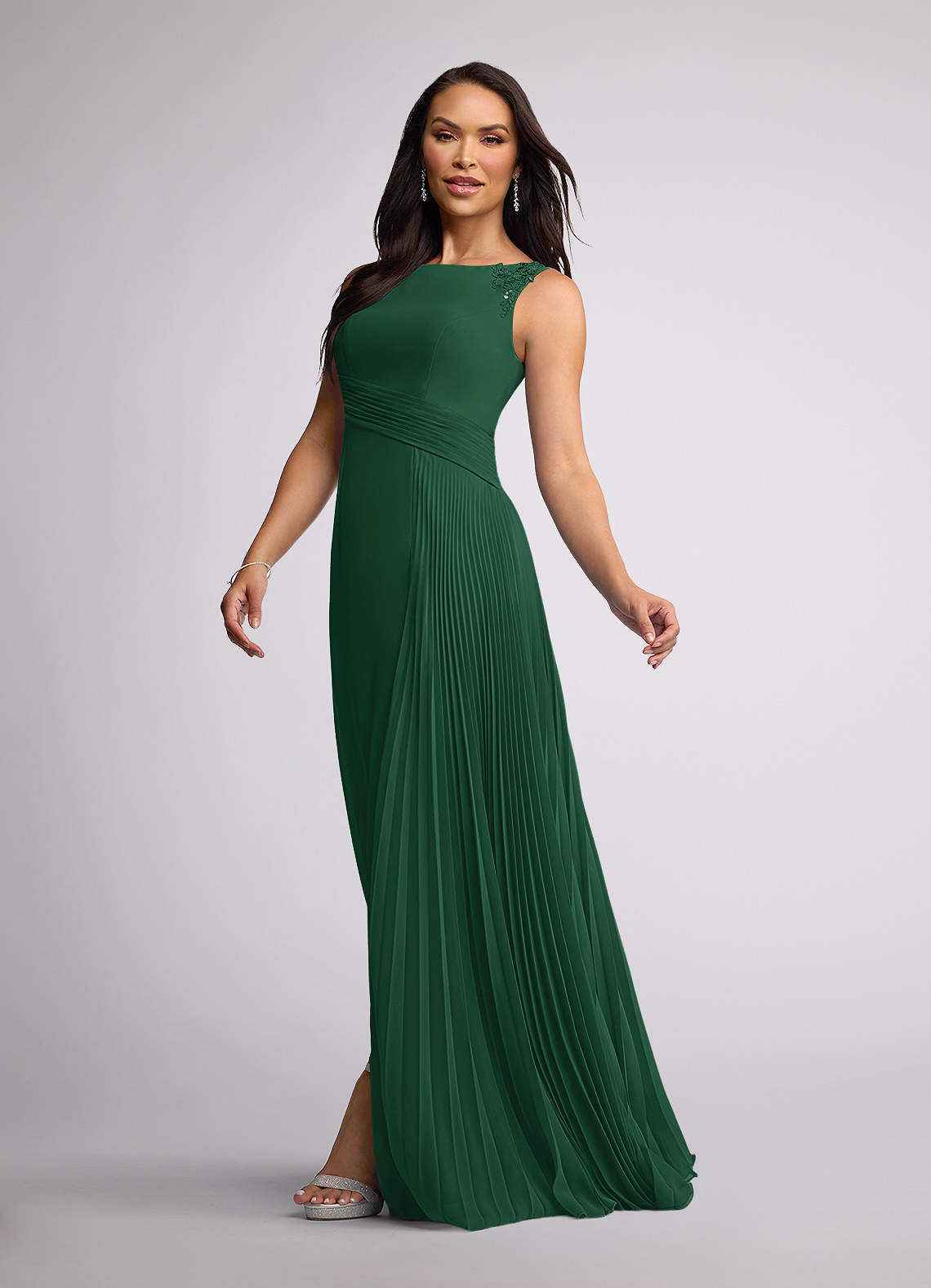 Azazie Galvan Dark Green A-Line Sequins Chiffon Dress | Azazie DE Azazie Galvan Dark Green A-Line Sequins Chiffon Dress | Azazie DE