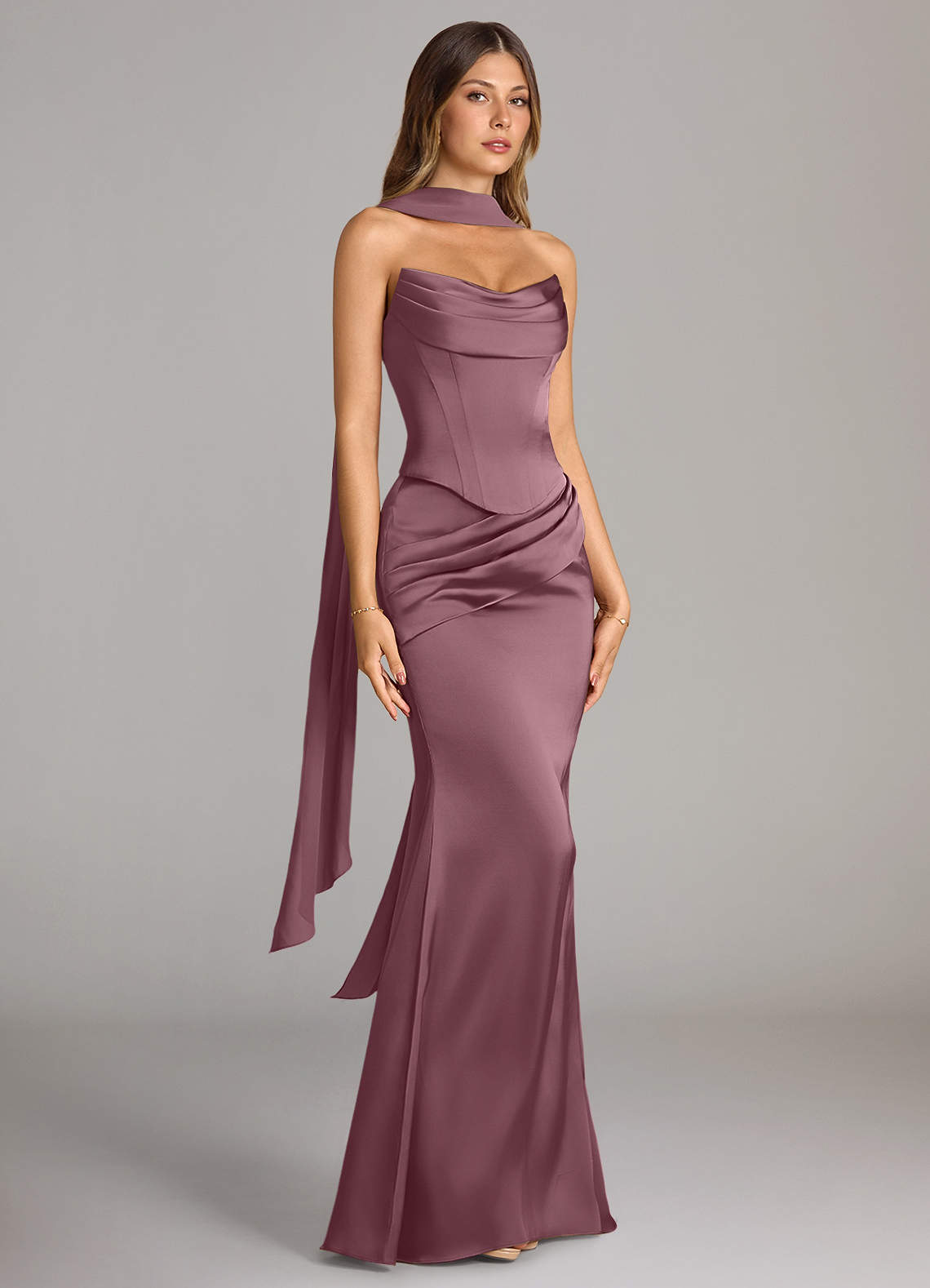 amethyst color bridesmaid dresses Azazie Sorrel Size:6 Medium