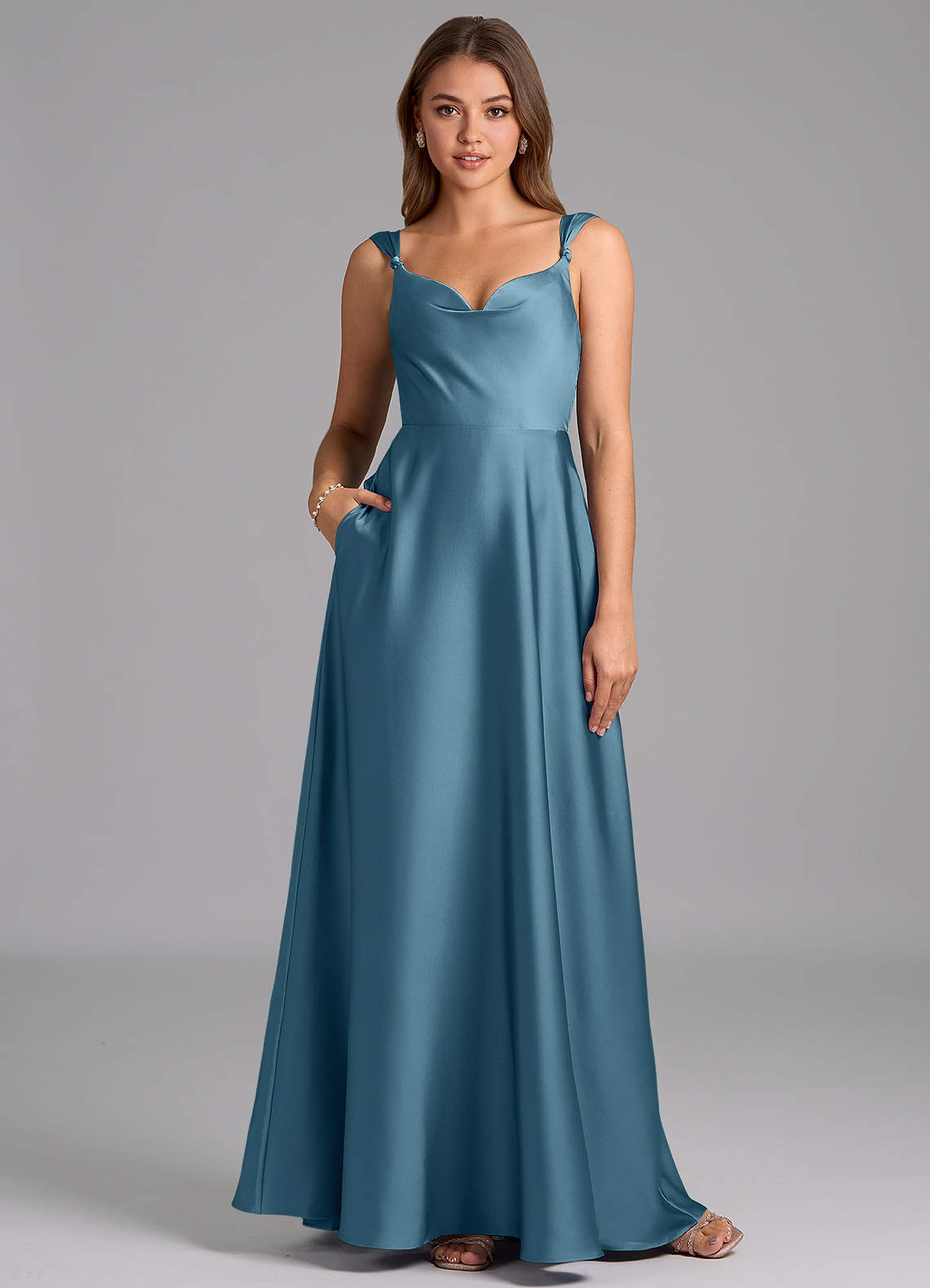 Azazie Beatrice Bridesmaid Dresses Bermuda A-Line Sweetheart Neckline Stretch Satin Dress image1