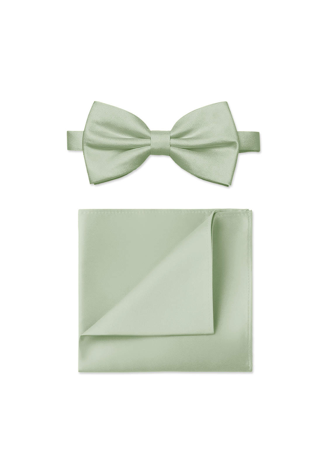 front Matte Satin Bow Tie and Pocket Square Set