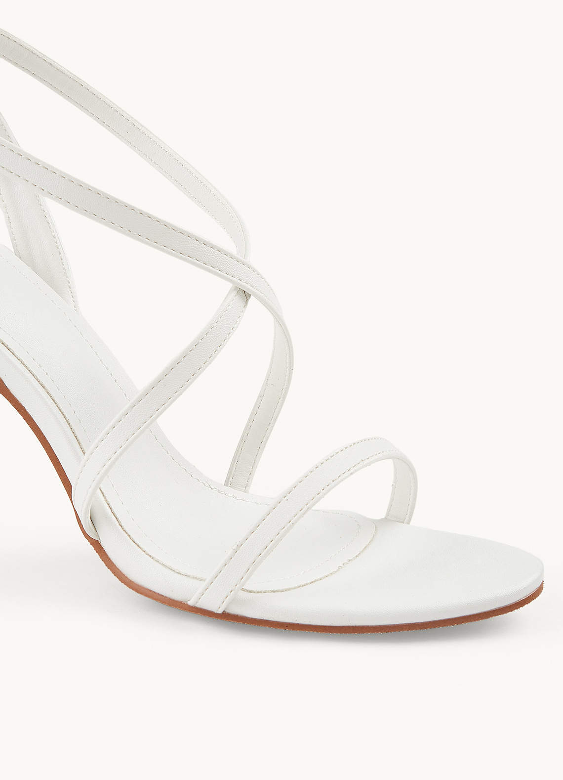 white short strappy heels