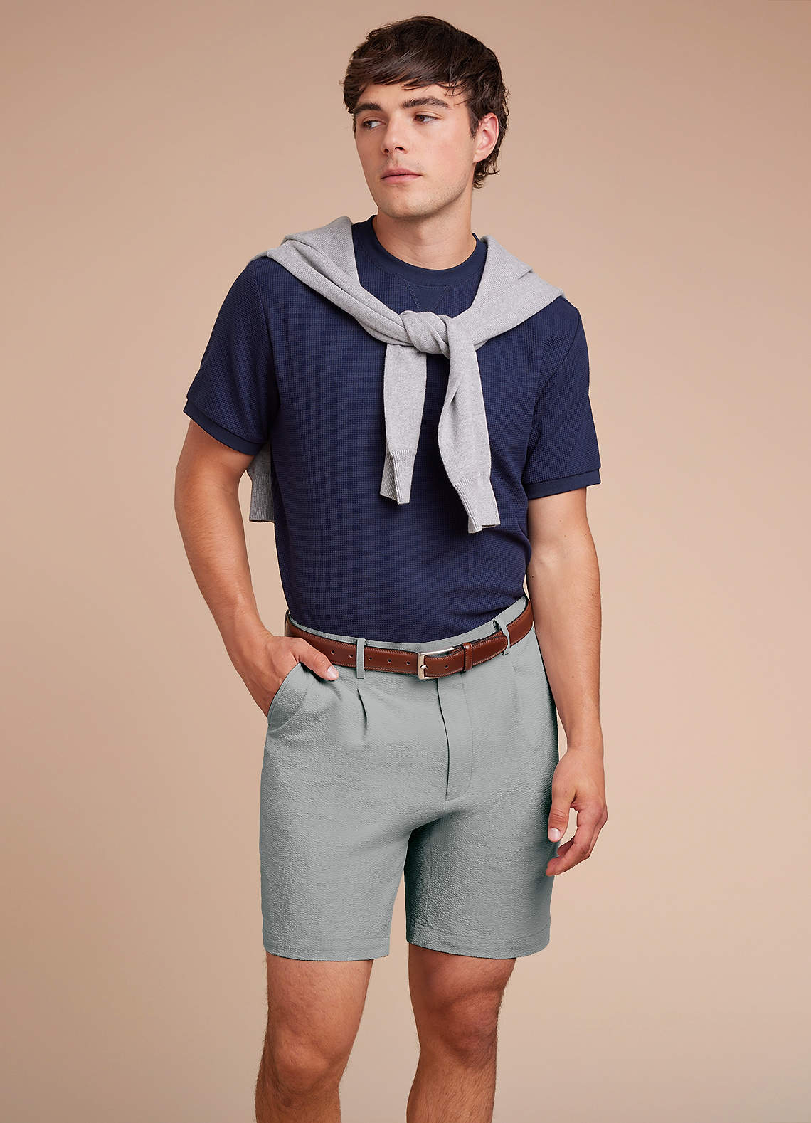 front Miles Seersucker Dress Shorts