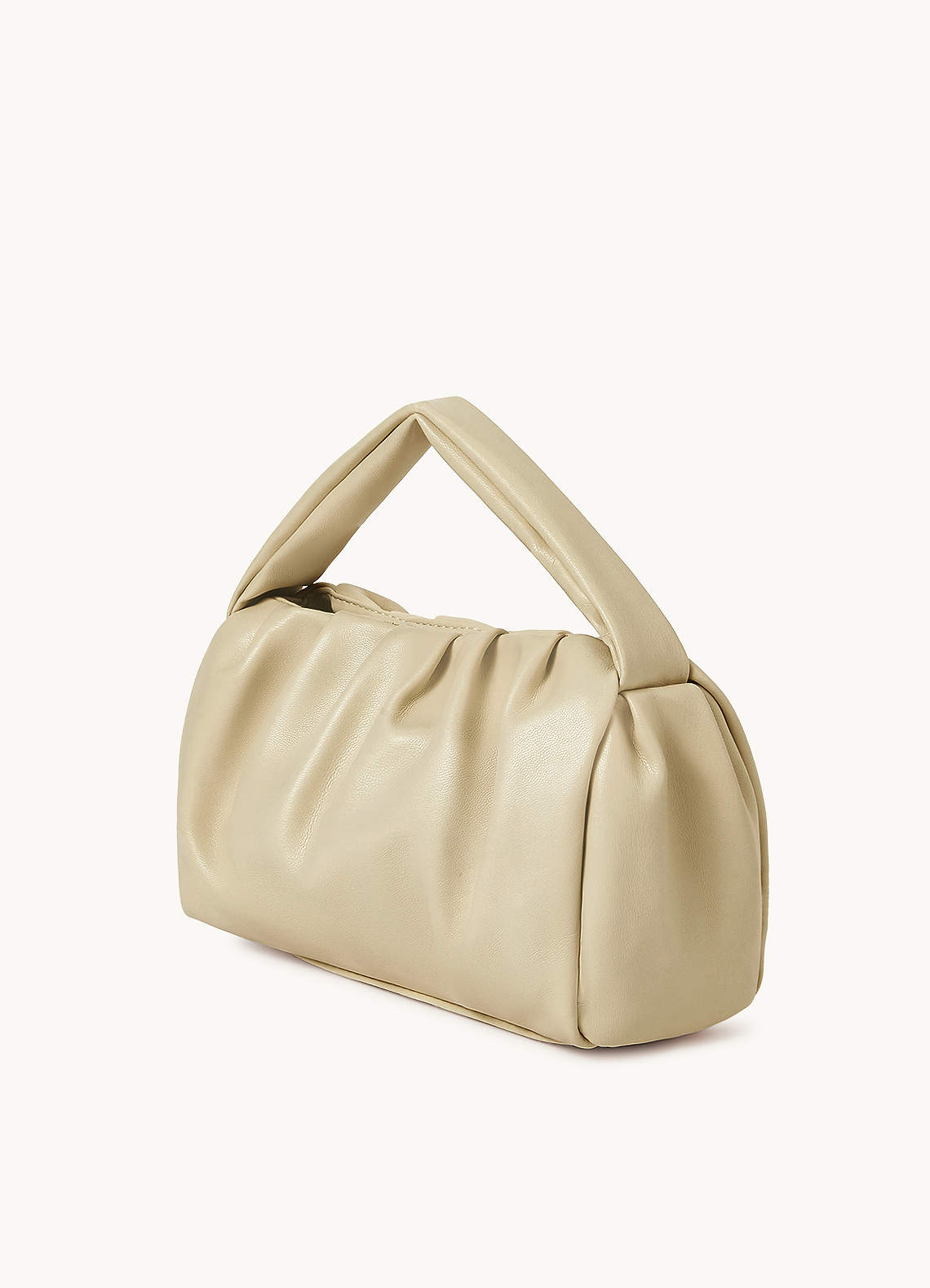 front Faux Leather Pleated Cloud Handbag