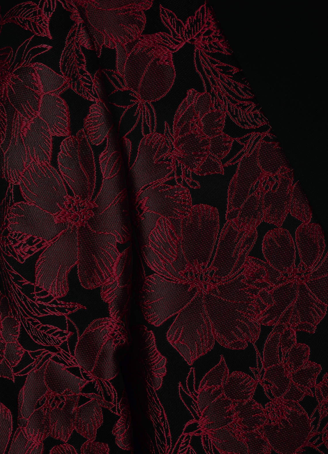 front Samuel 버건디 플로럴 자카드 피크 라펠 턱시도 재킷