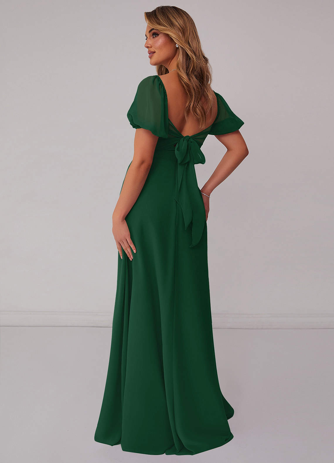 Barbie  AZAZIE 1003 Ready to Ship Dark Green Chiffon Bridesmaid Dresses |  Azazie