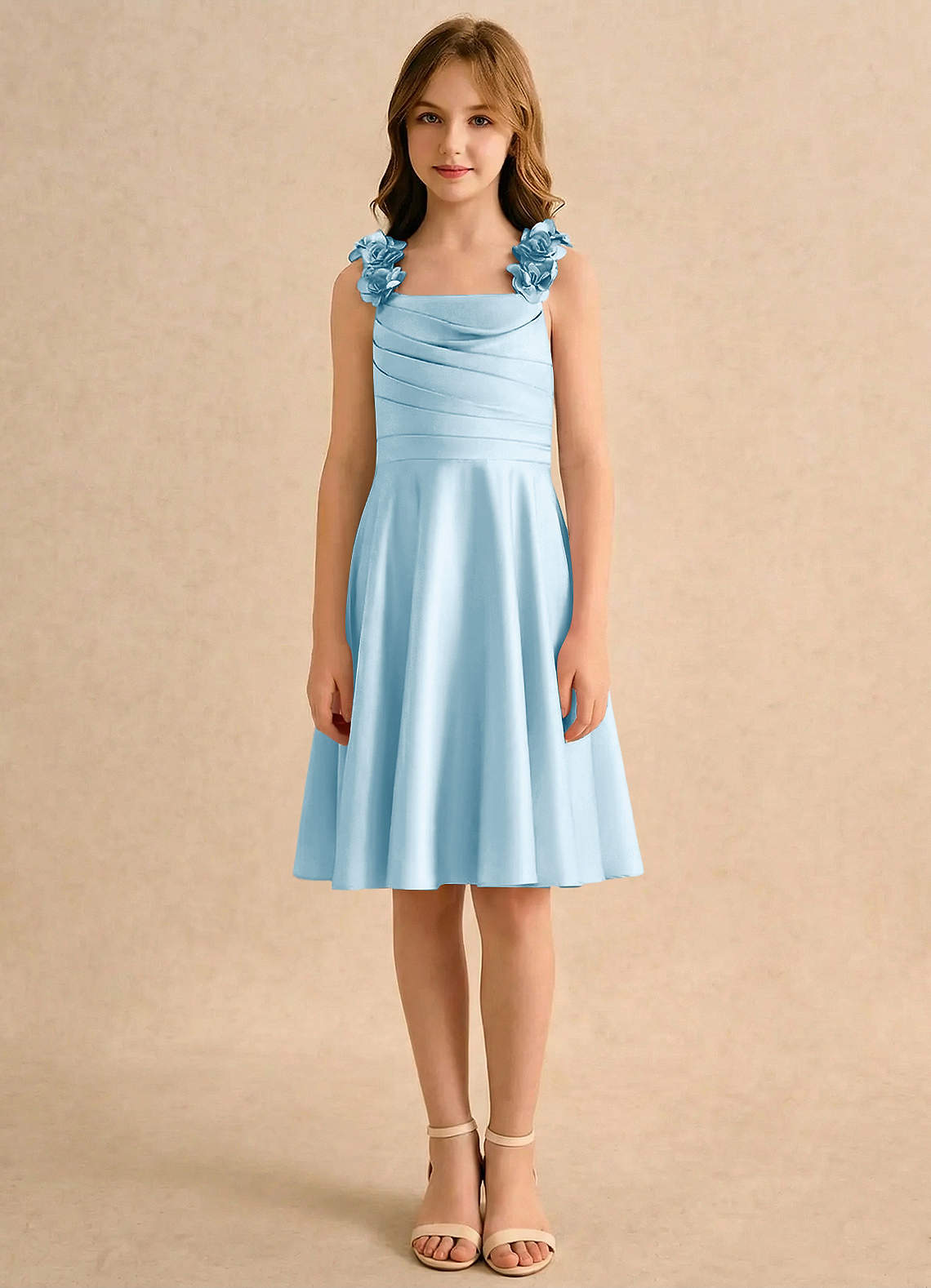 resa satin blue mini dress Blue Satin Mini Dress main image 1