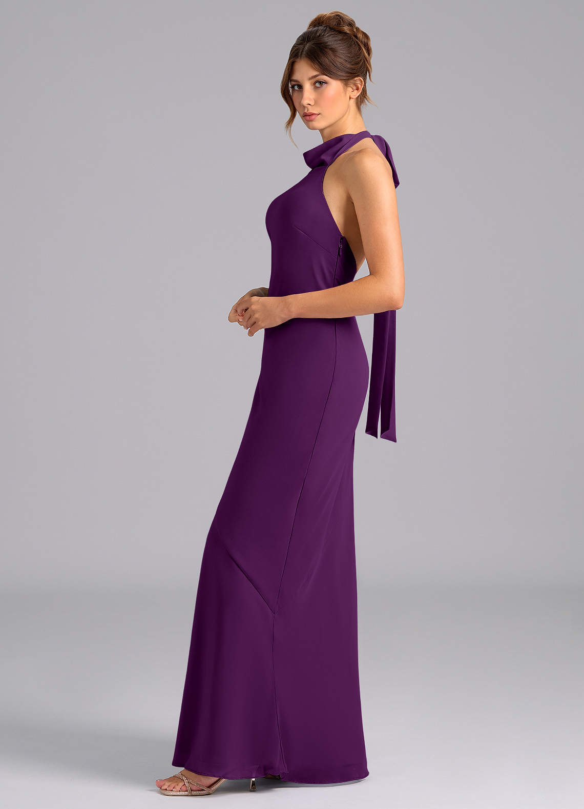 raisin bridesmaid dresses Neve Dress in Vintage Satin main image 0