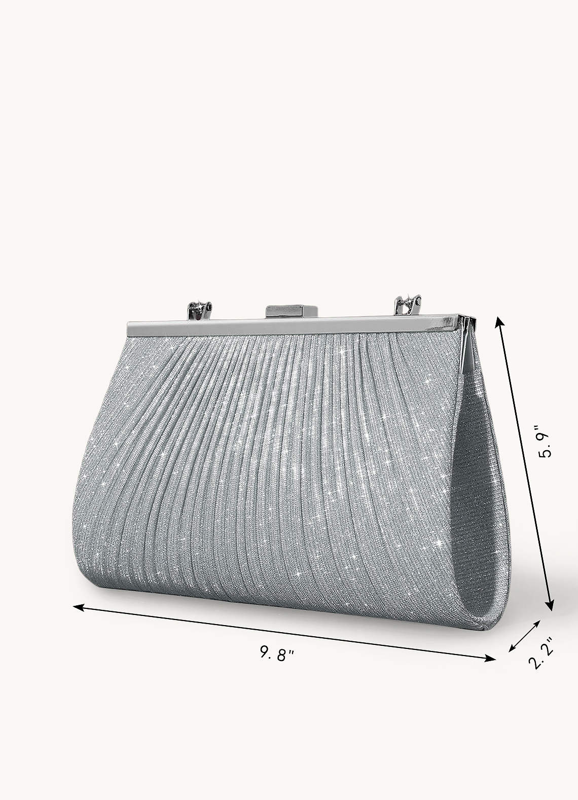 front Glitter Pleated Handbag