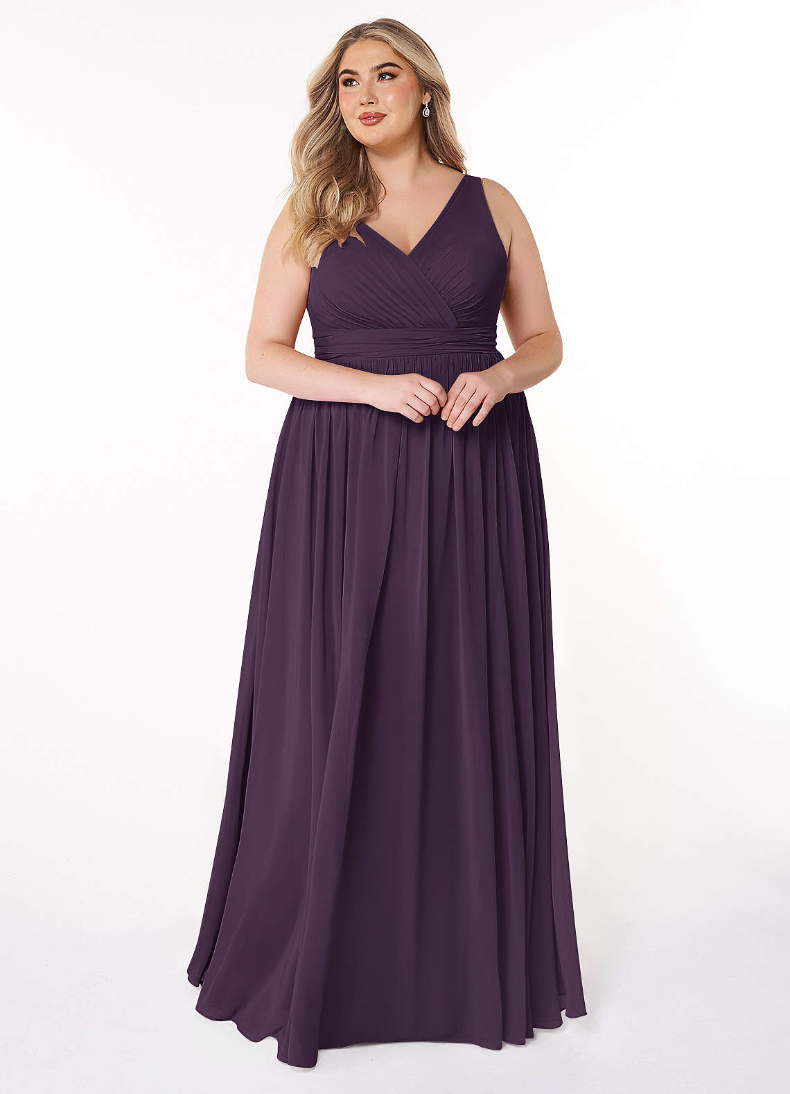 Azazie Kora Bridesmaid Dresses A-Line Convertible Chiffon Floor-Length Dress image1