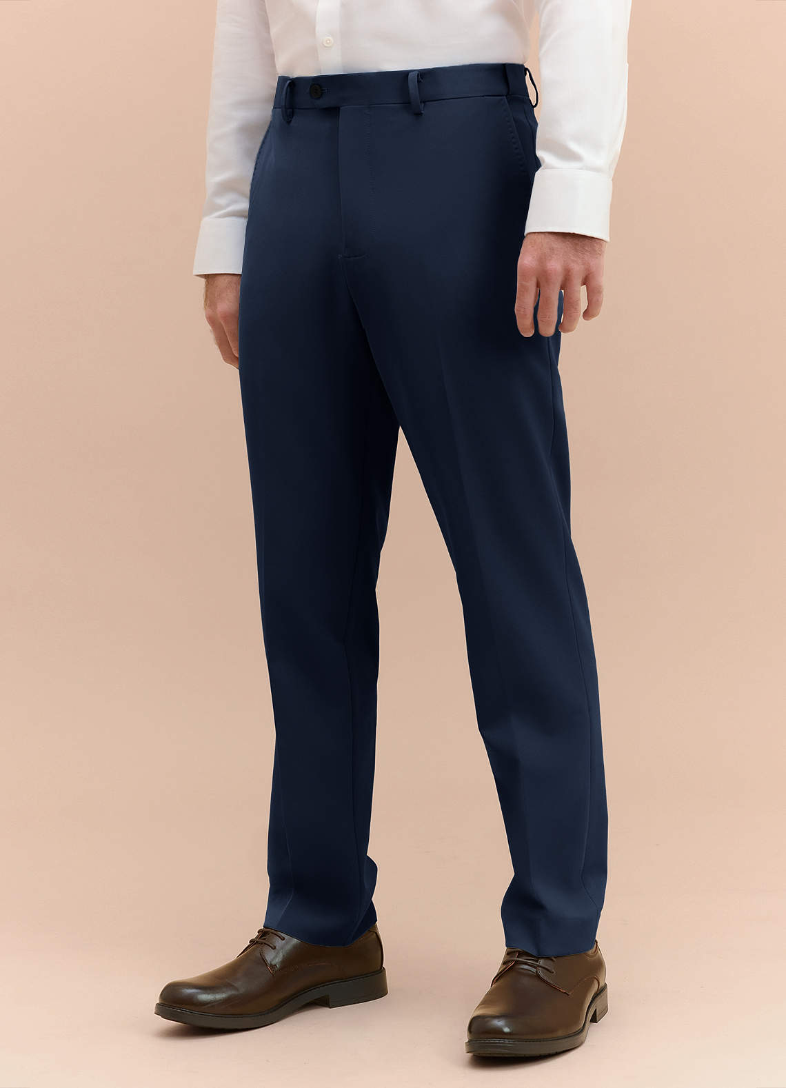 front James Dark Navy Structured Stretch Dress Pants