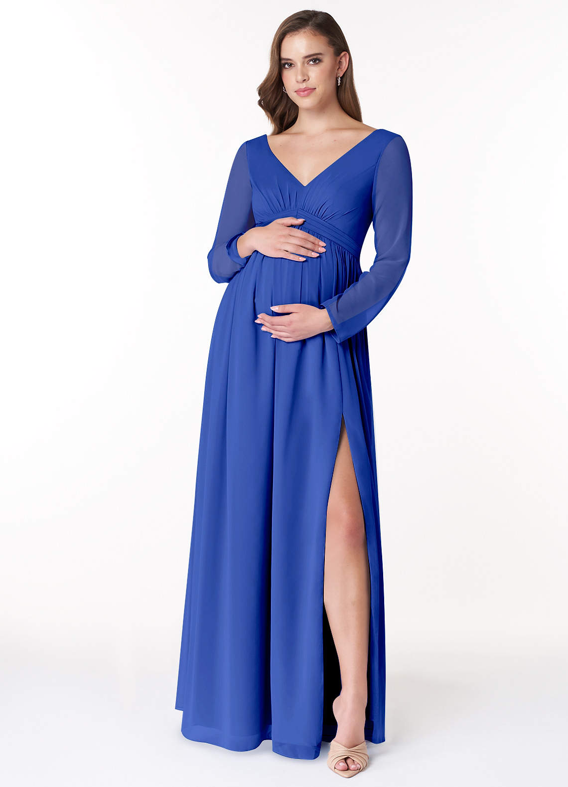 maternity bridesmaid dresses royal blue Blush Maternity Maxi Dress Pink Maternity Azazie Teton Maternity Bridesmaid Dresses this style is designed Style Ideas>Women's Wedding Guest & Ceremony Dresses Blue Bridesmaid Dresses & Style:V Neck Short Sleeves