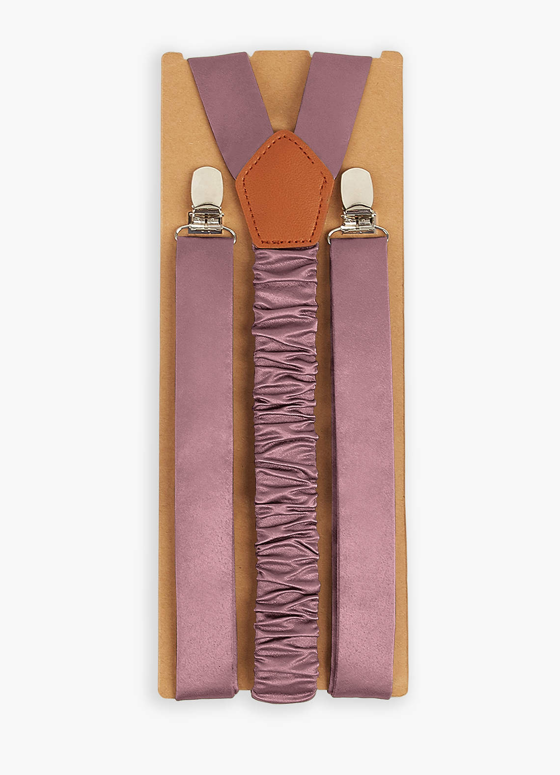 front Matching Color Matte Satin Suspenders
