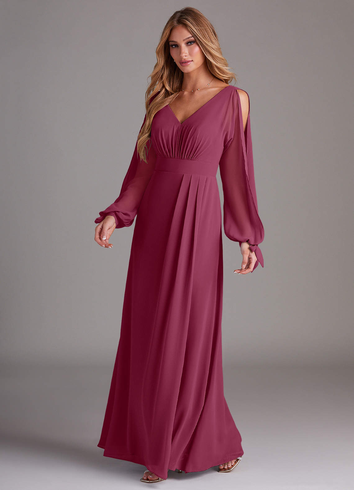 Azazie Matilda Ready to Ship Mulberry Chiffon Bridesmaid Dresses | Azazie