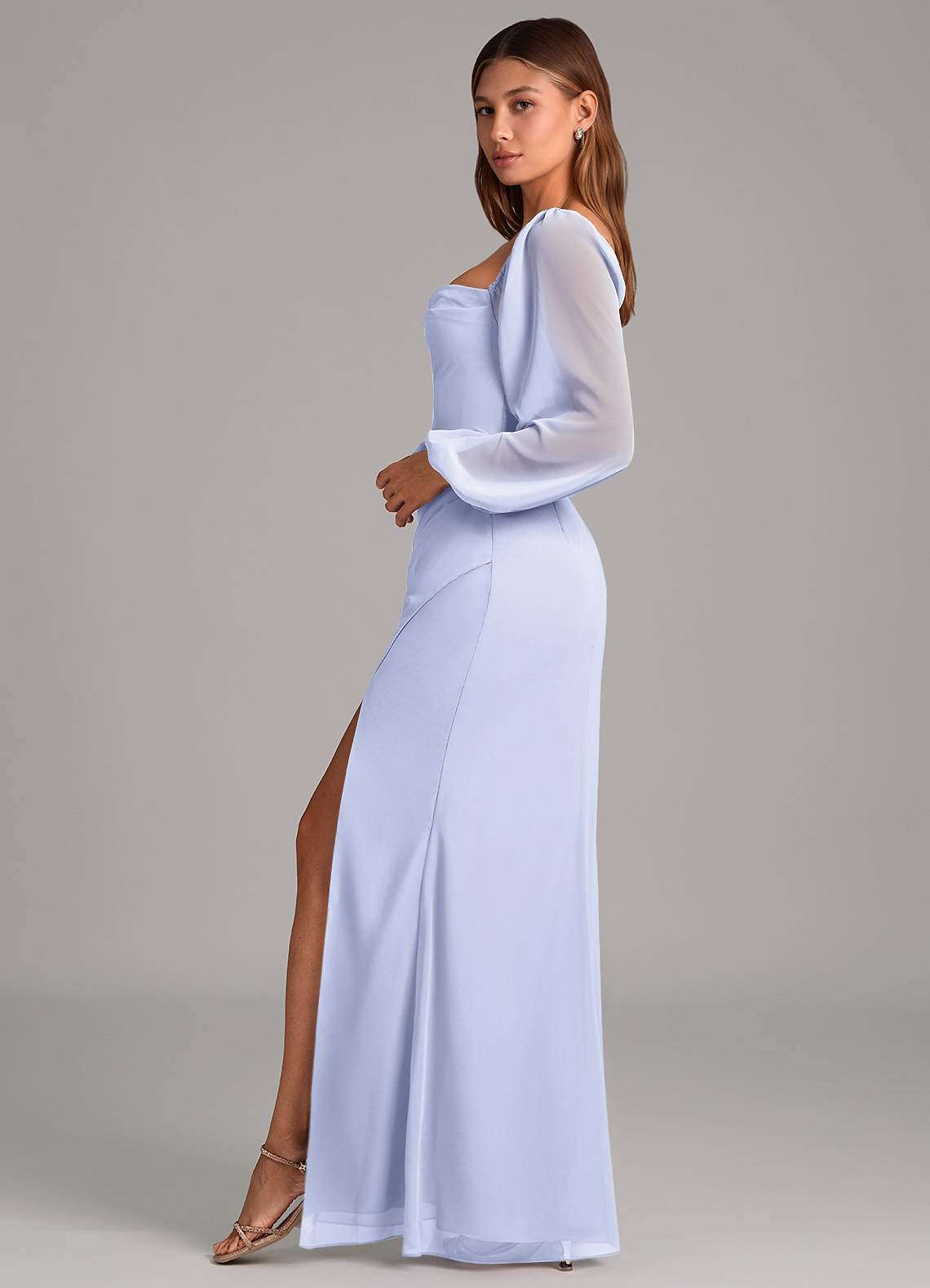 chinese dress ladies Astra Lavender One-Shoulder Asymmetric Maxi Dress – Club L London main image 0