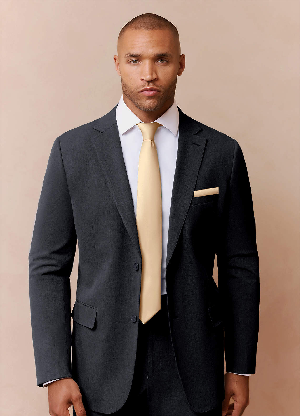 front Stretch Satin Skinny Tie and Pocket Square Set