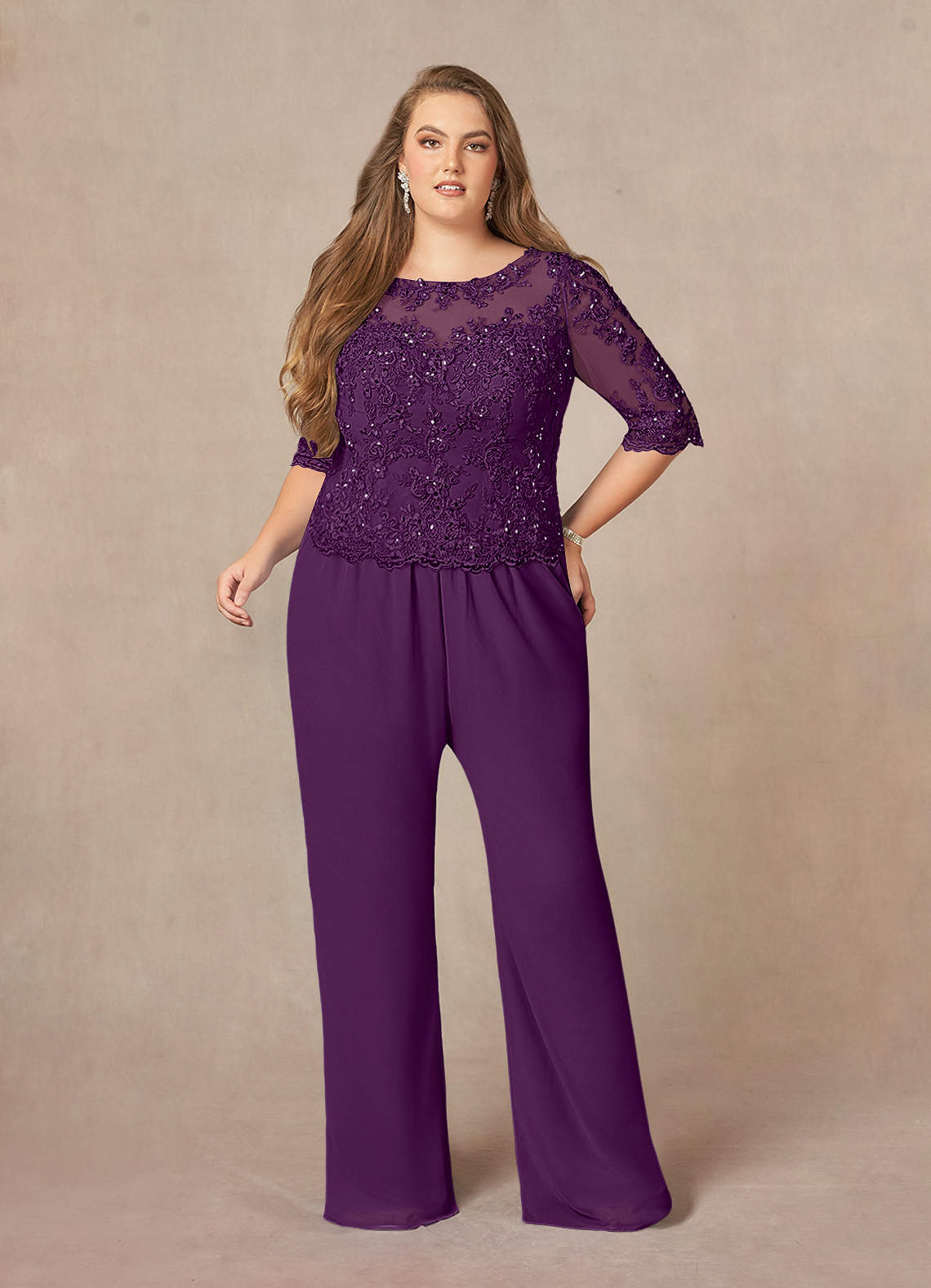 Azazie Florida Grape Jumpsuit/Pantsuit Sequins Chiffon Dress Ready to Ship | Azazie Azazie Florida Grape Jumpsuit/Pantsuit Sequins Chiffon Dress Ready to Ship | Azazie