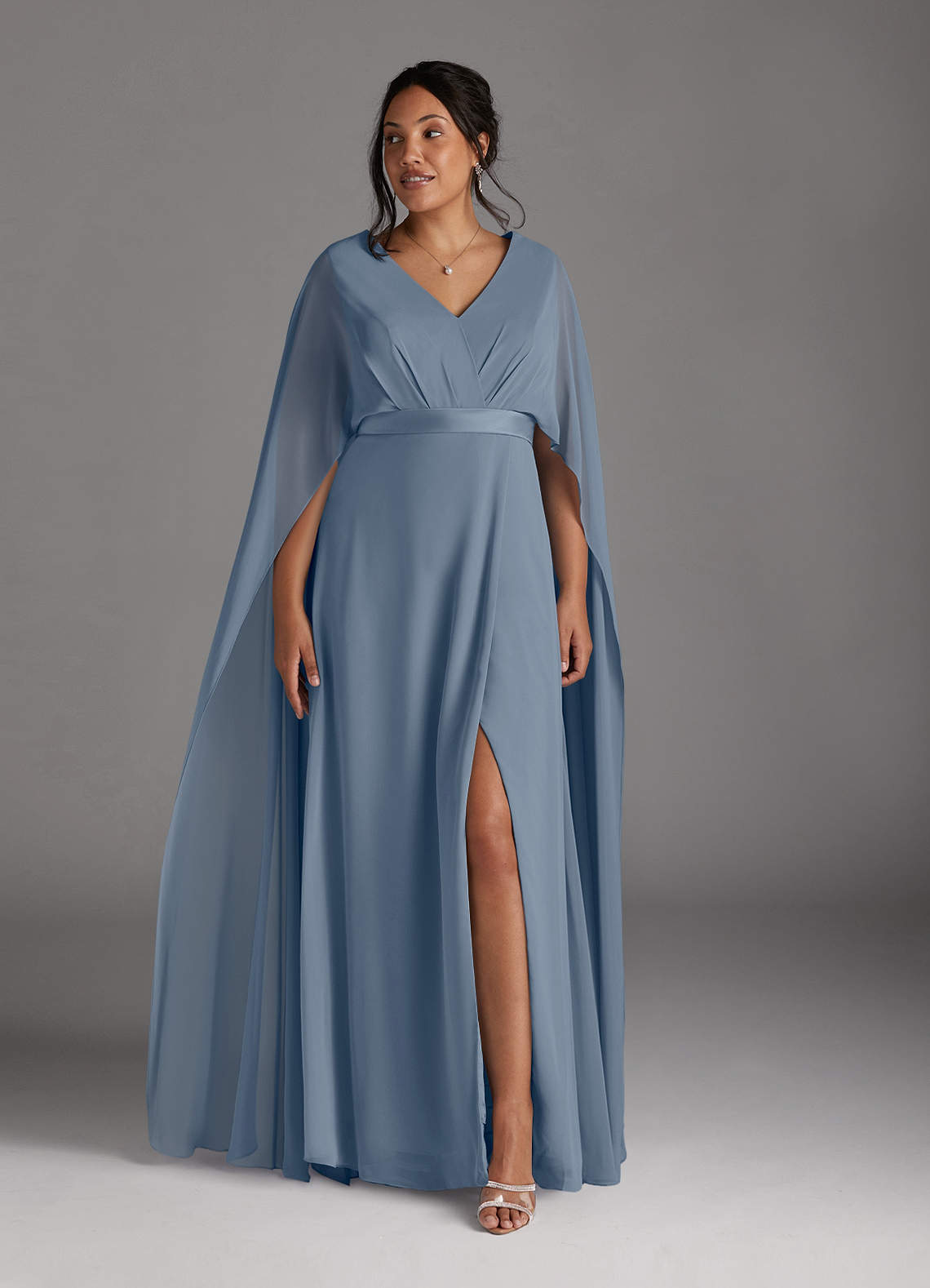 Azazie Isa Mother of the Bride Dresses Twilight A-Line V-Neck Pleated Chiffon Dress image8
