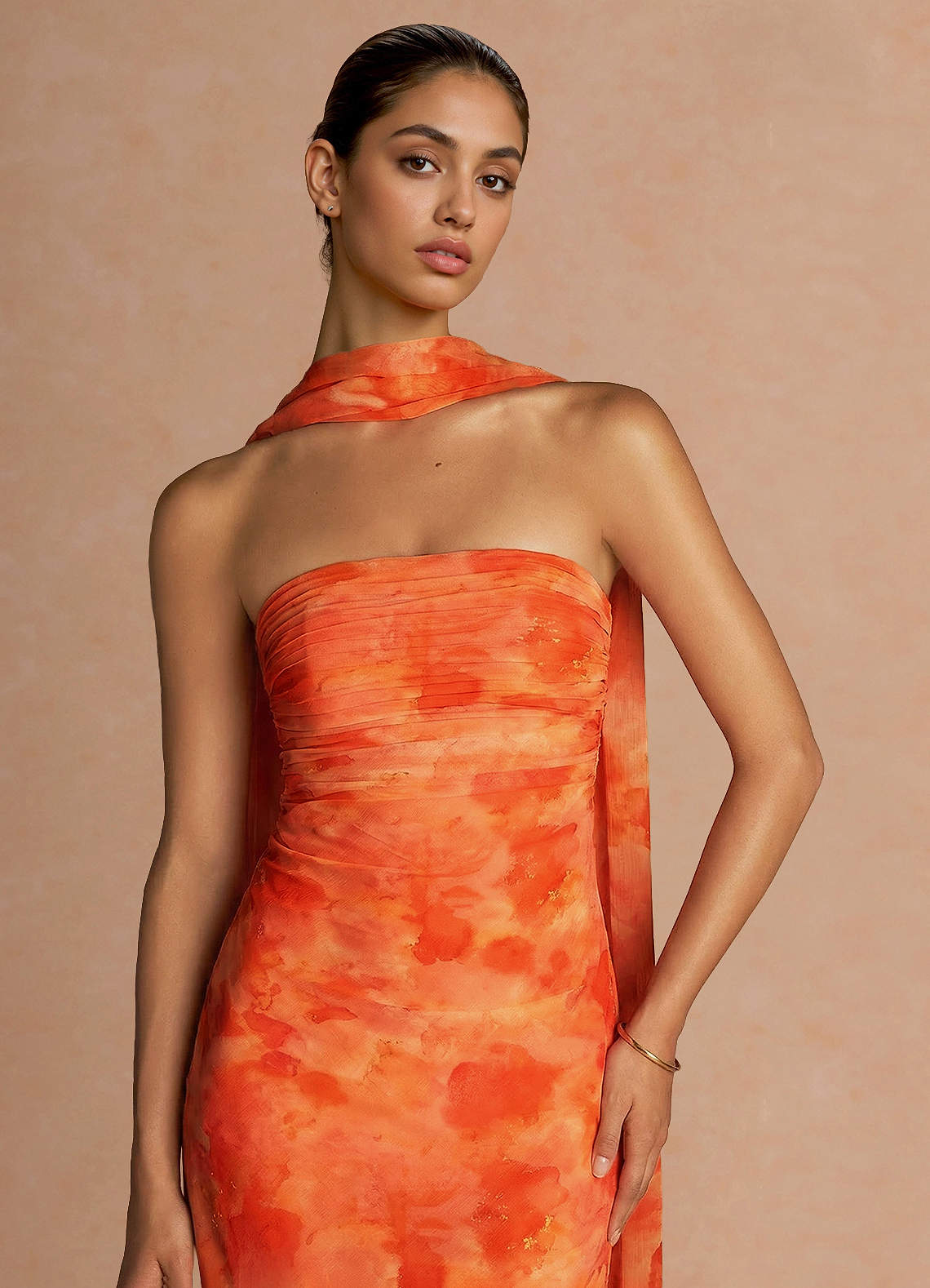 ashby maxi dress orange Ashby Linen Halter Midi Dress-Orange Medium