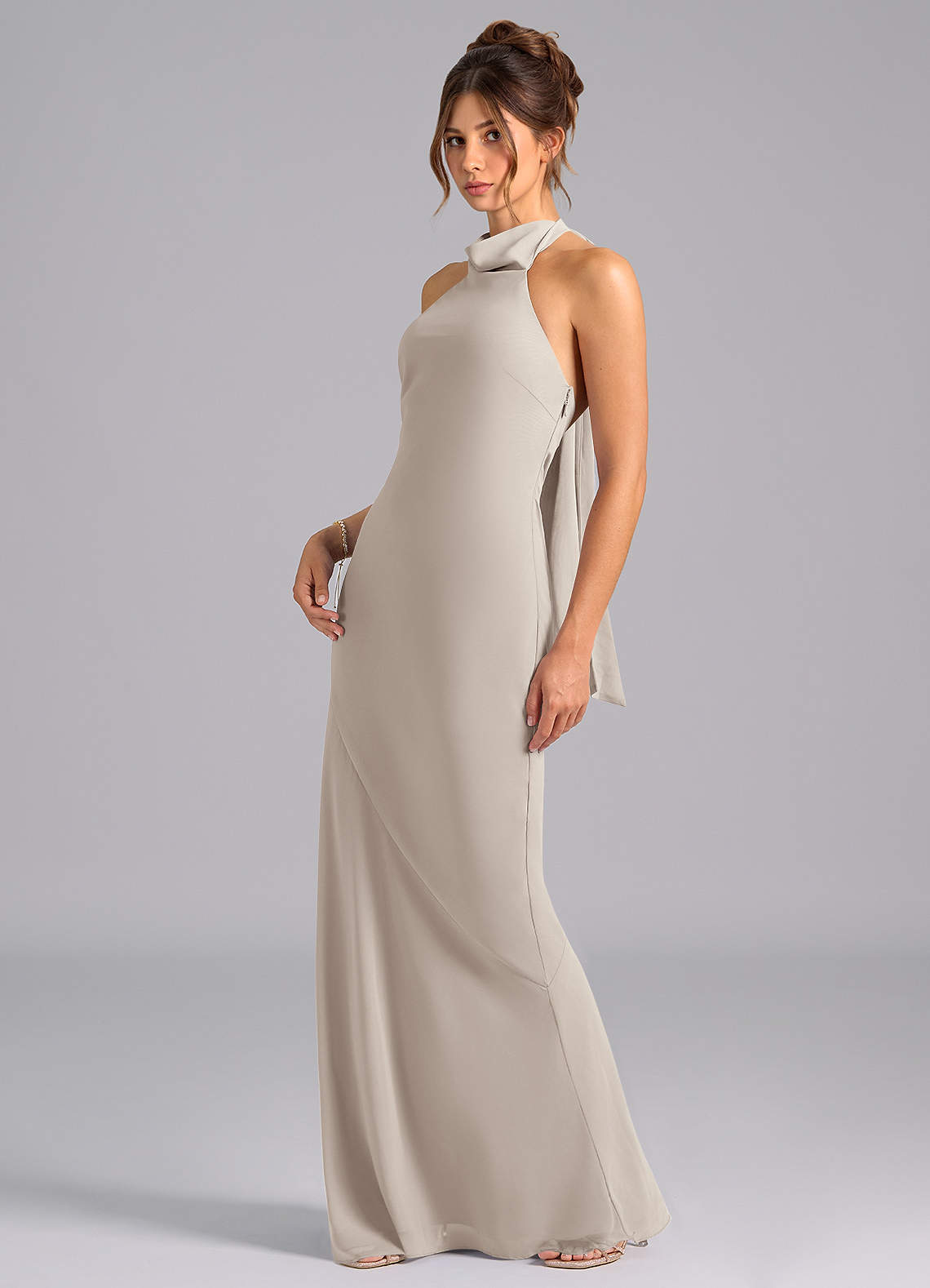 Azazie Velli Bridesmaid Dresses Frost Mermaid Bow Chiffon Dress image1