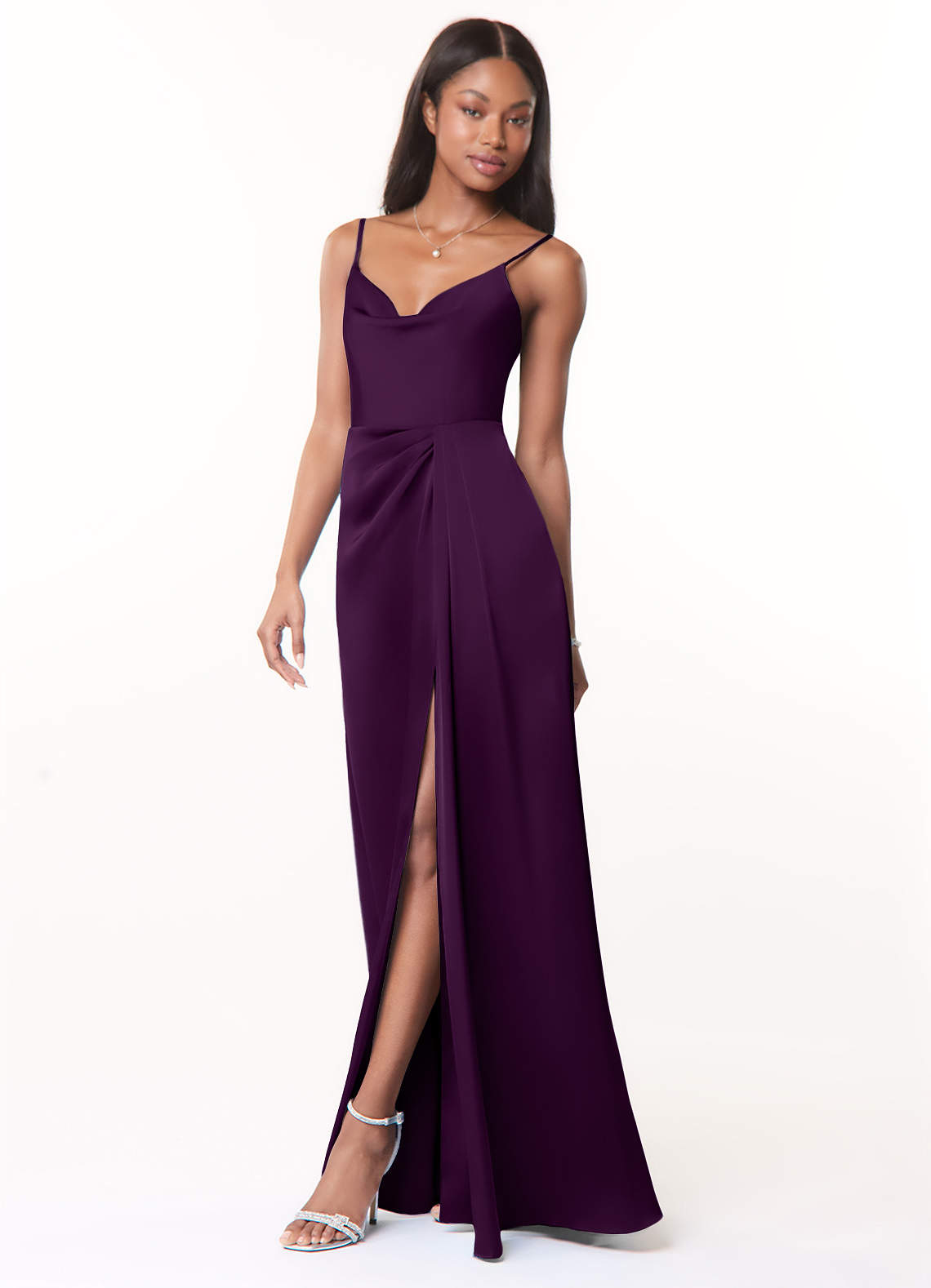 Cotton Spaghetti Straps Grape Mermaid Evening Dress Cotton Spaghetti Straps Grape Mermaid Evening Dress