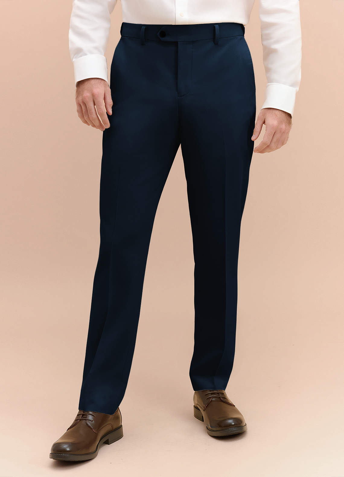 William Navy Blue Comfort Blend Dress Pants | Classic Regular
