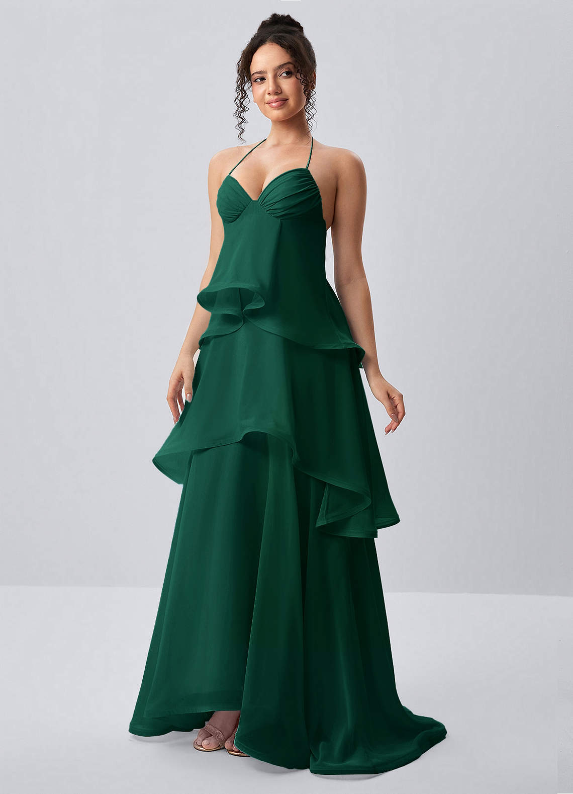 hunter green dress prom Eliaofen A-line Chiffon Ruffles Prom and Homecoming Dresses $20 Tuesday