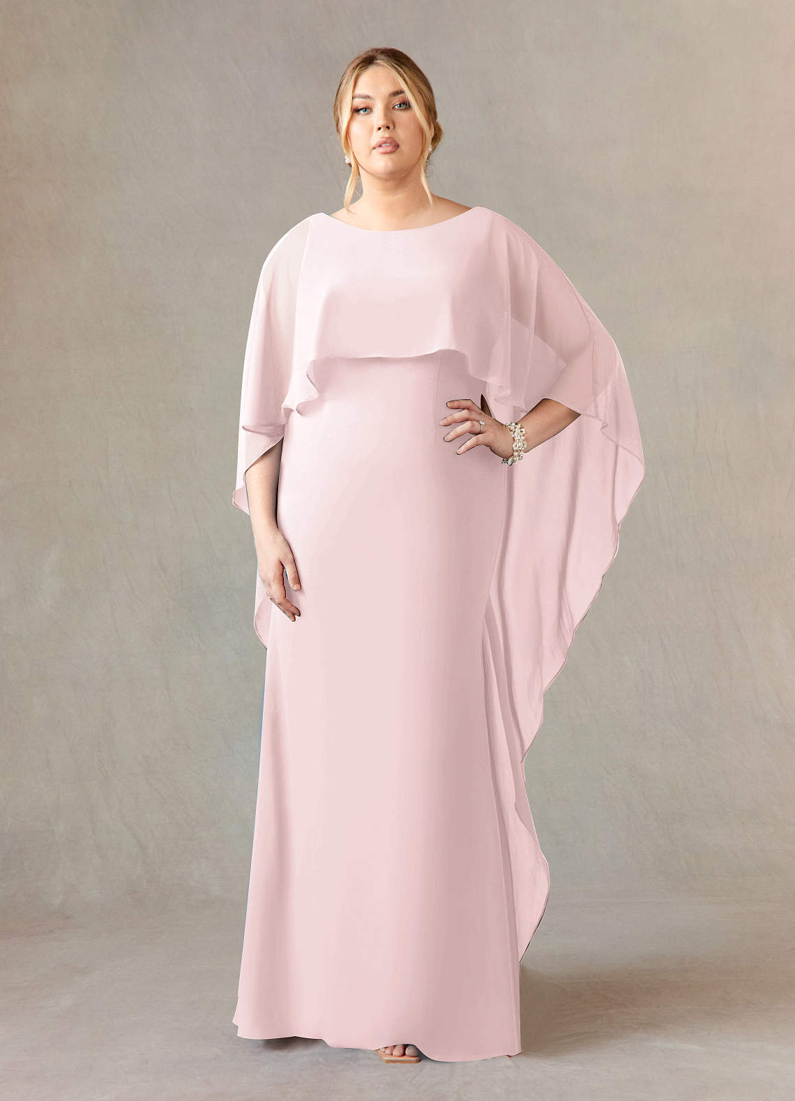 Azazie Dion Mother of the Bride Dresses Blushing Pink Sheath Scoop Stretch Crepe Dress image7