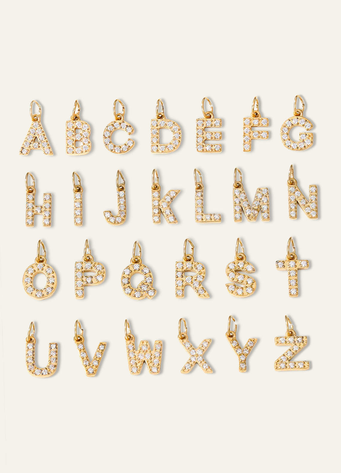 front 14K guldpläterat halsband med bokstavsberlock