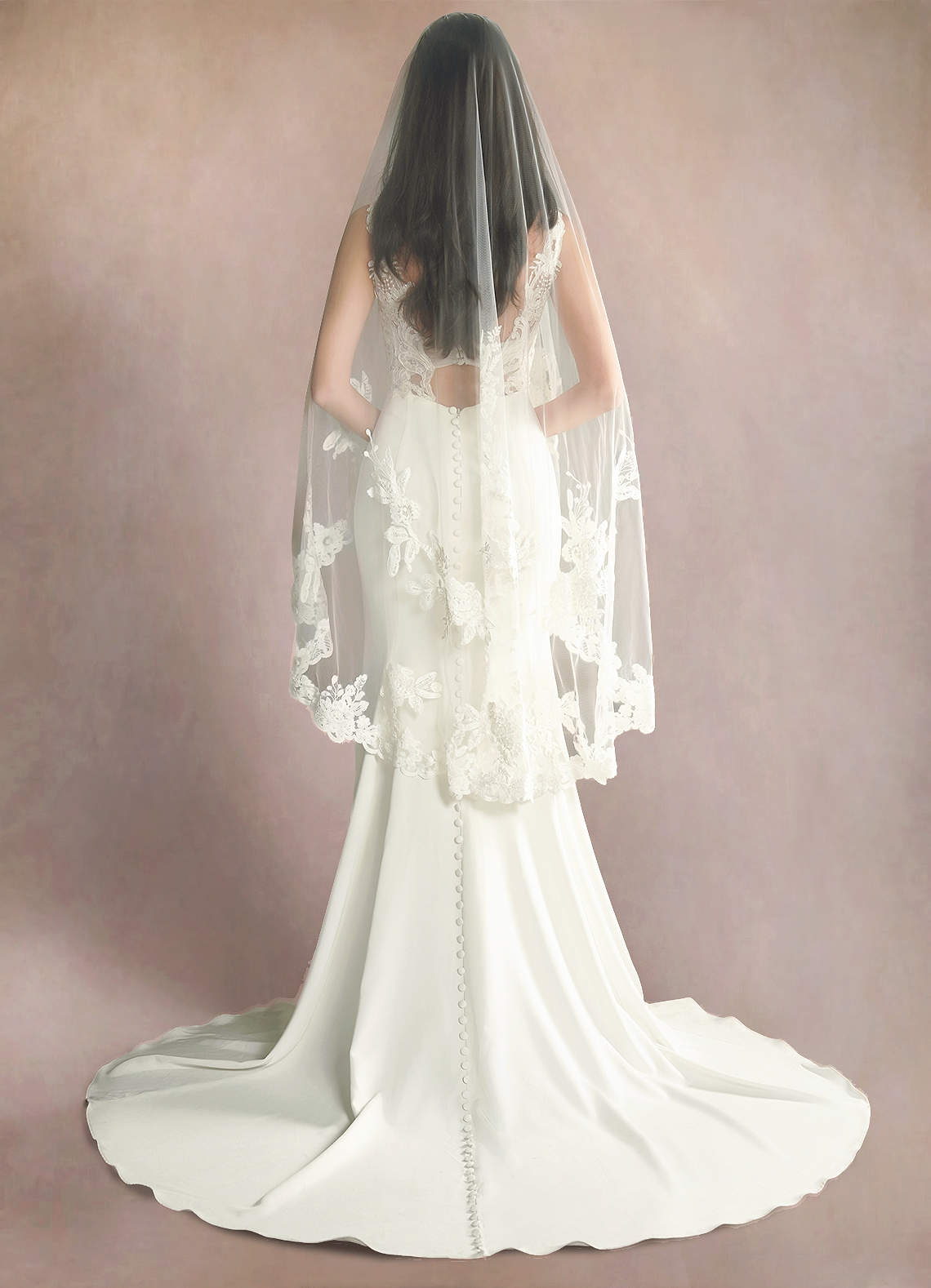 front Charity Lace Waltz Veil