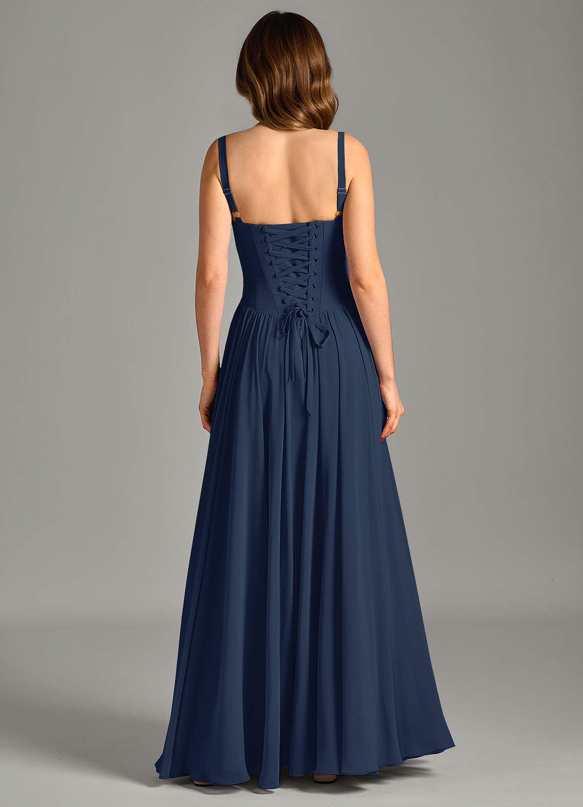Azazie Evadina Dark Navy Chiffon Bridesmaid Dresses | Azazie