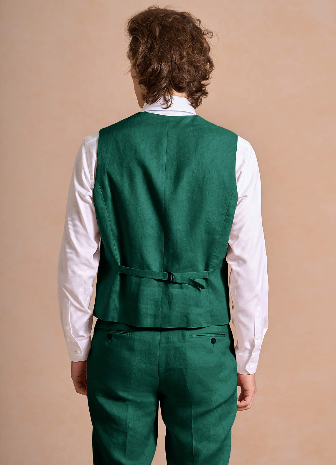 front Harrison Esmeralda Colete de linho 100%