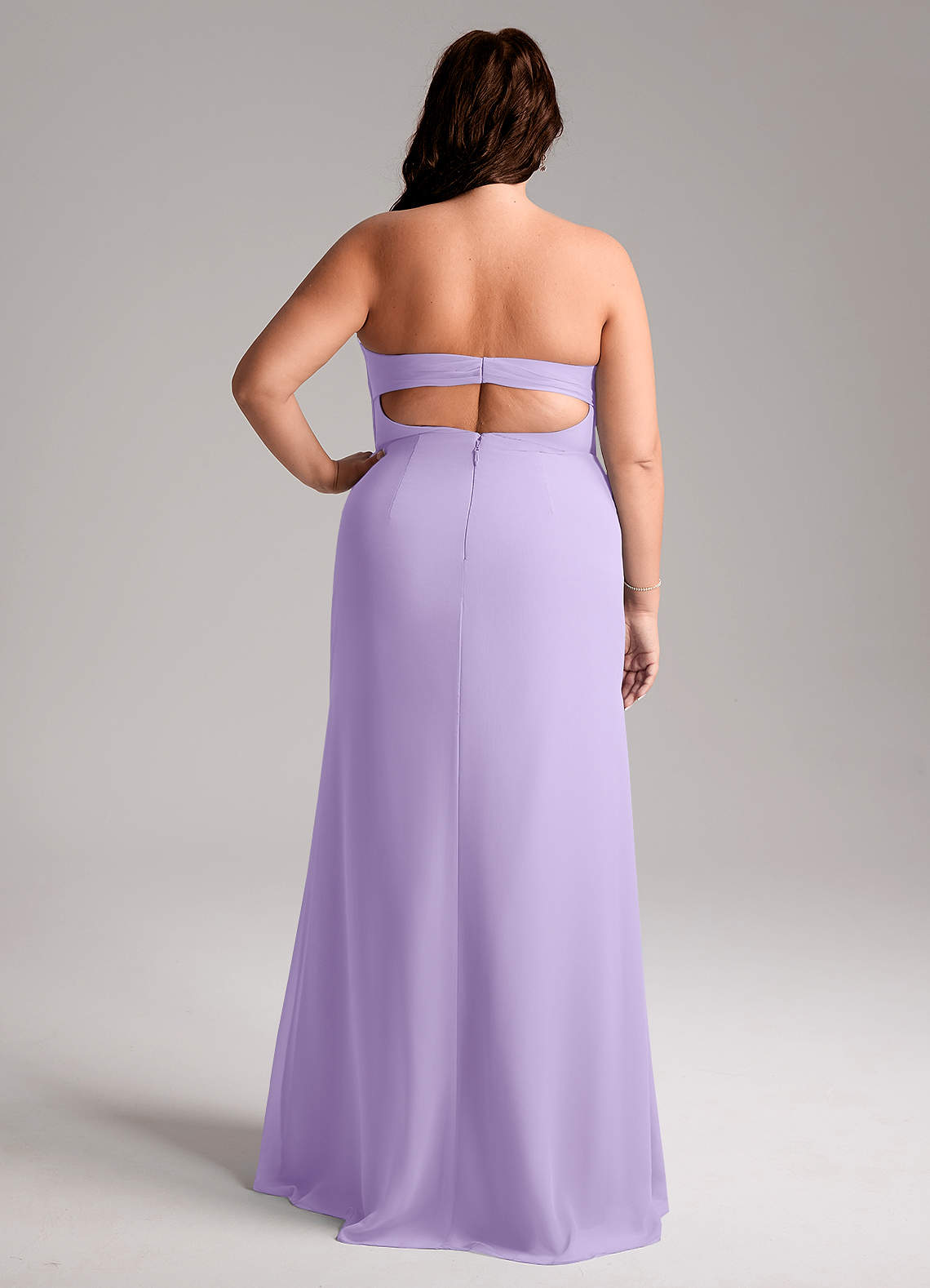 Azazie Leonis Bridesmaid Dresses Lilac Sheath Strapless Chiffon Convertible Dress image9